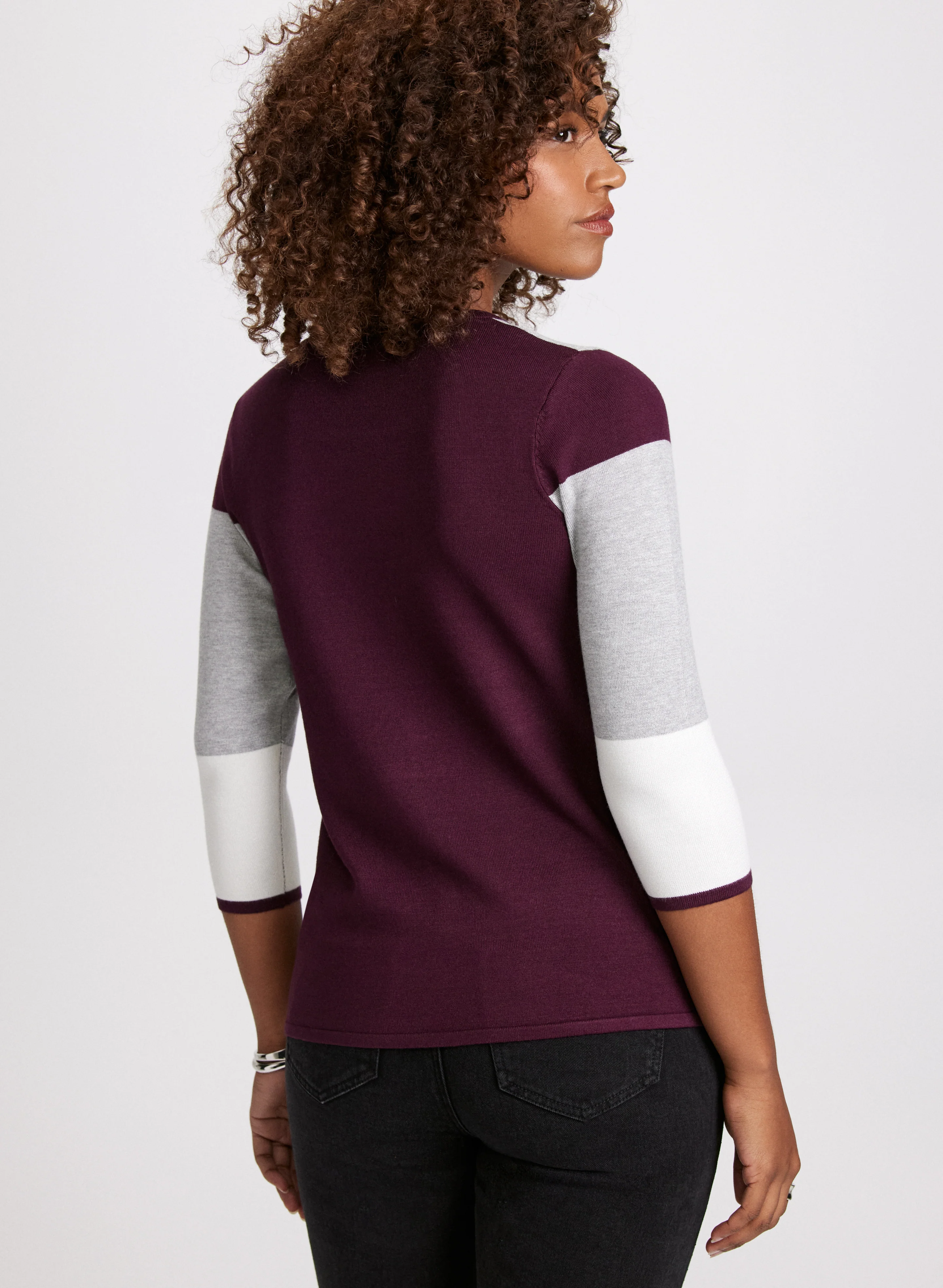 Scoop Neck Colour Block Sweater - Image 4