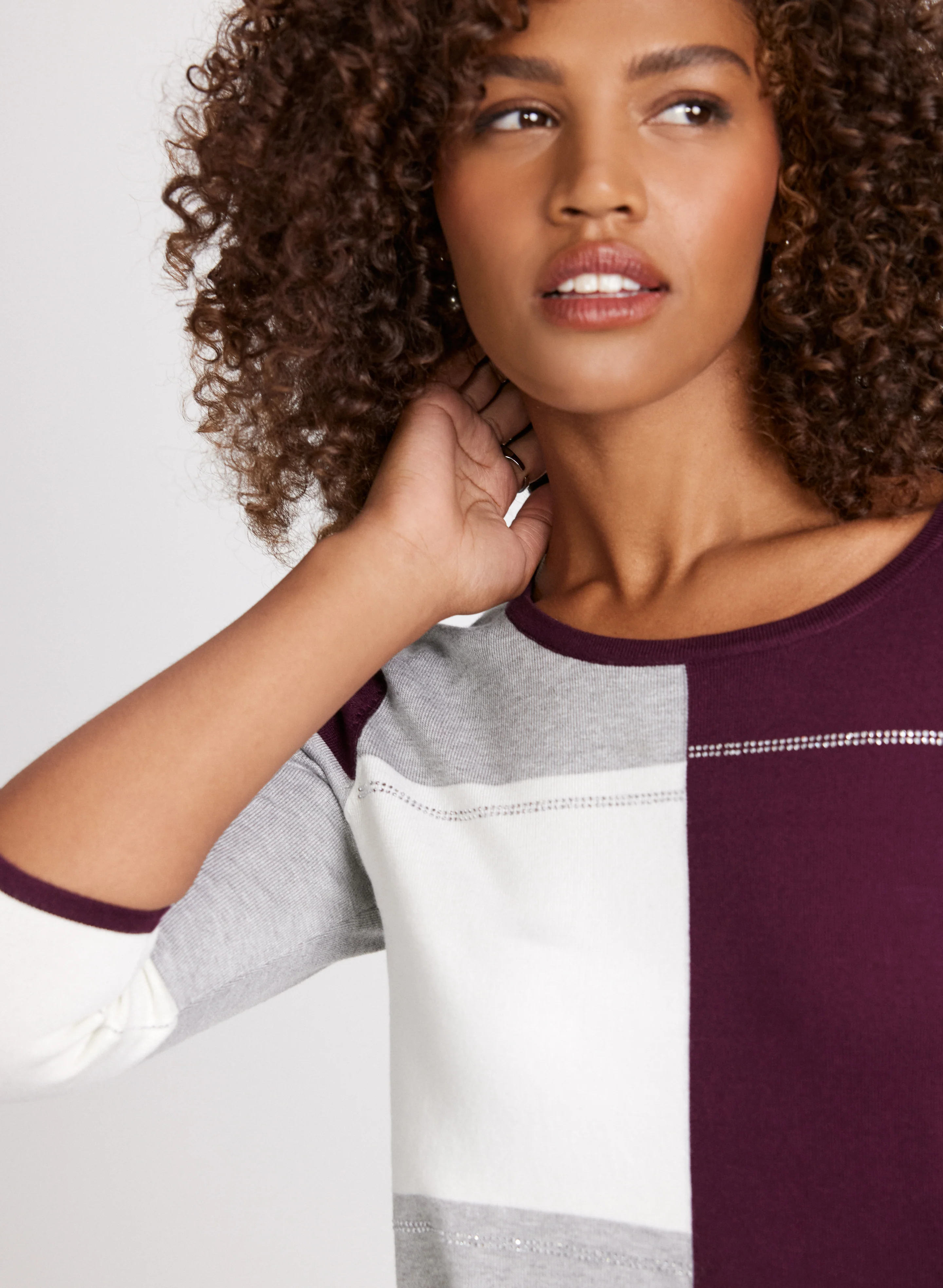 Scoop Neck Colour Block Sweater - Image 5