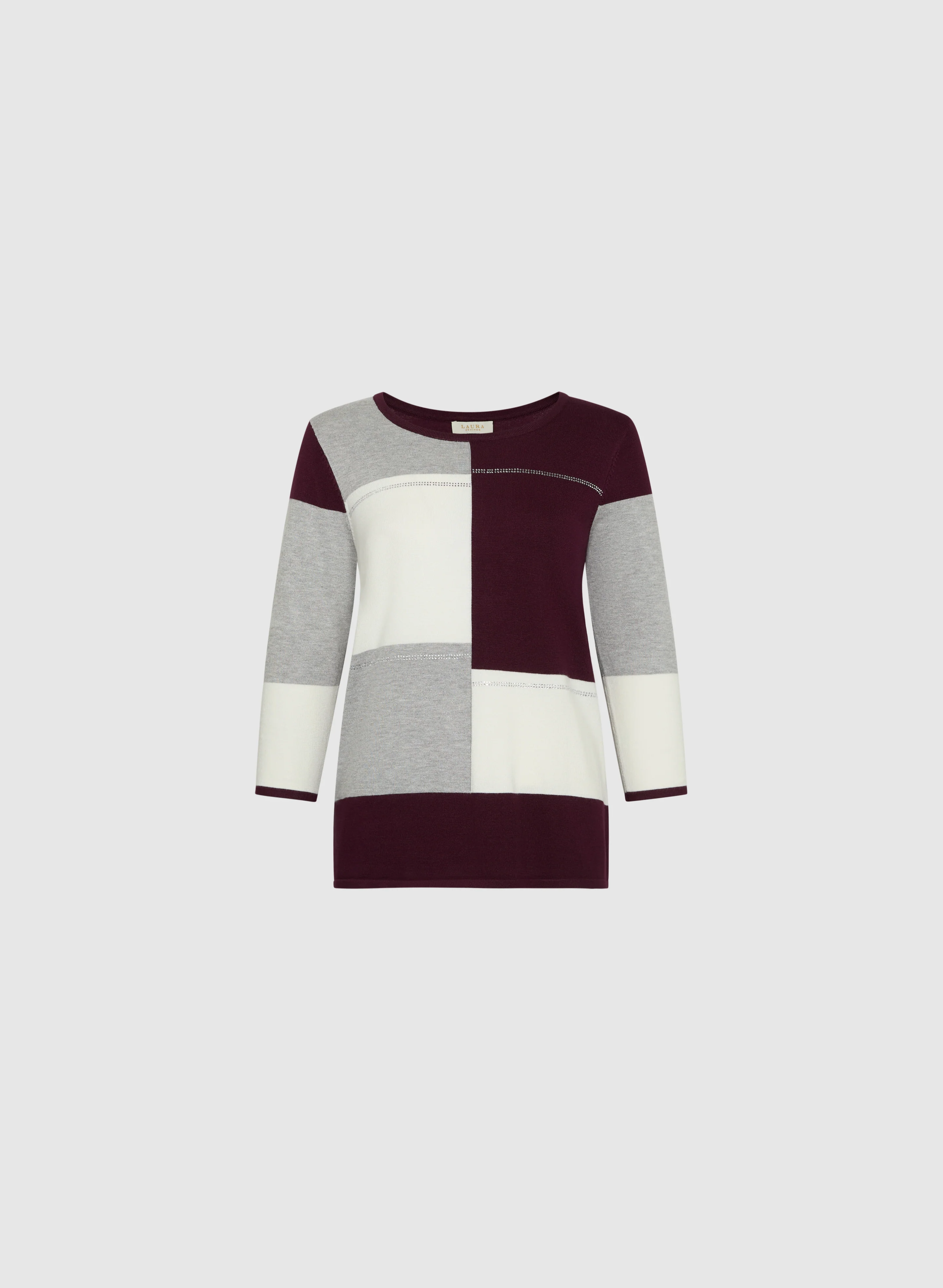 Scoop Neck Colour Block Sweater - Image 6