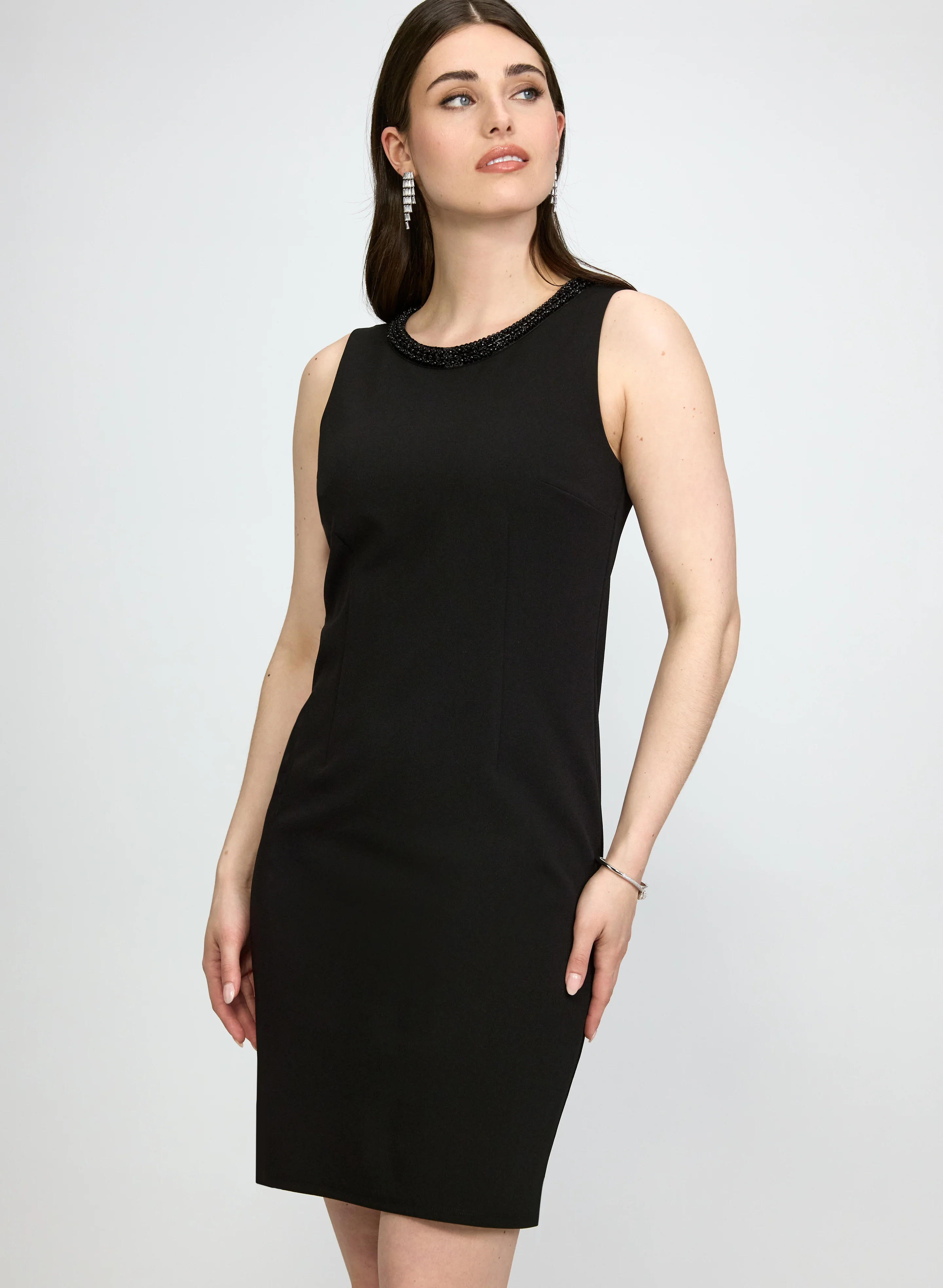 Scuba Crepe Dress & Chiffon Cape Two-Piece Set - Image 8