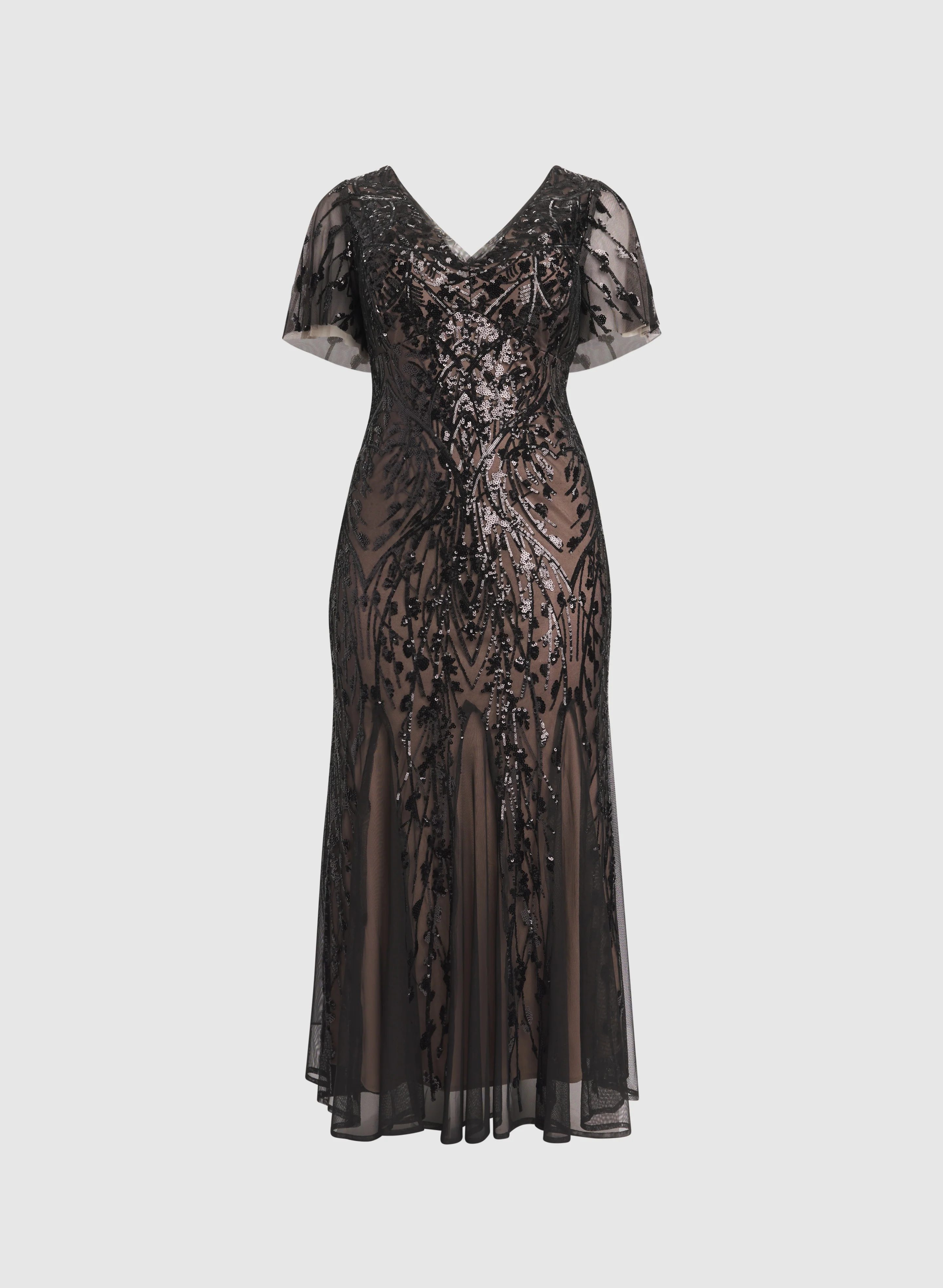 Sequin Embellished Floral Dress - Image 7