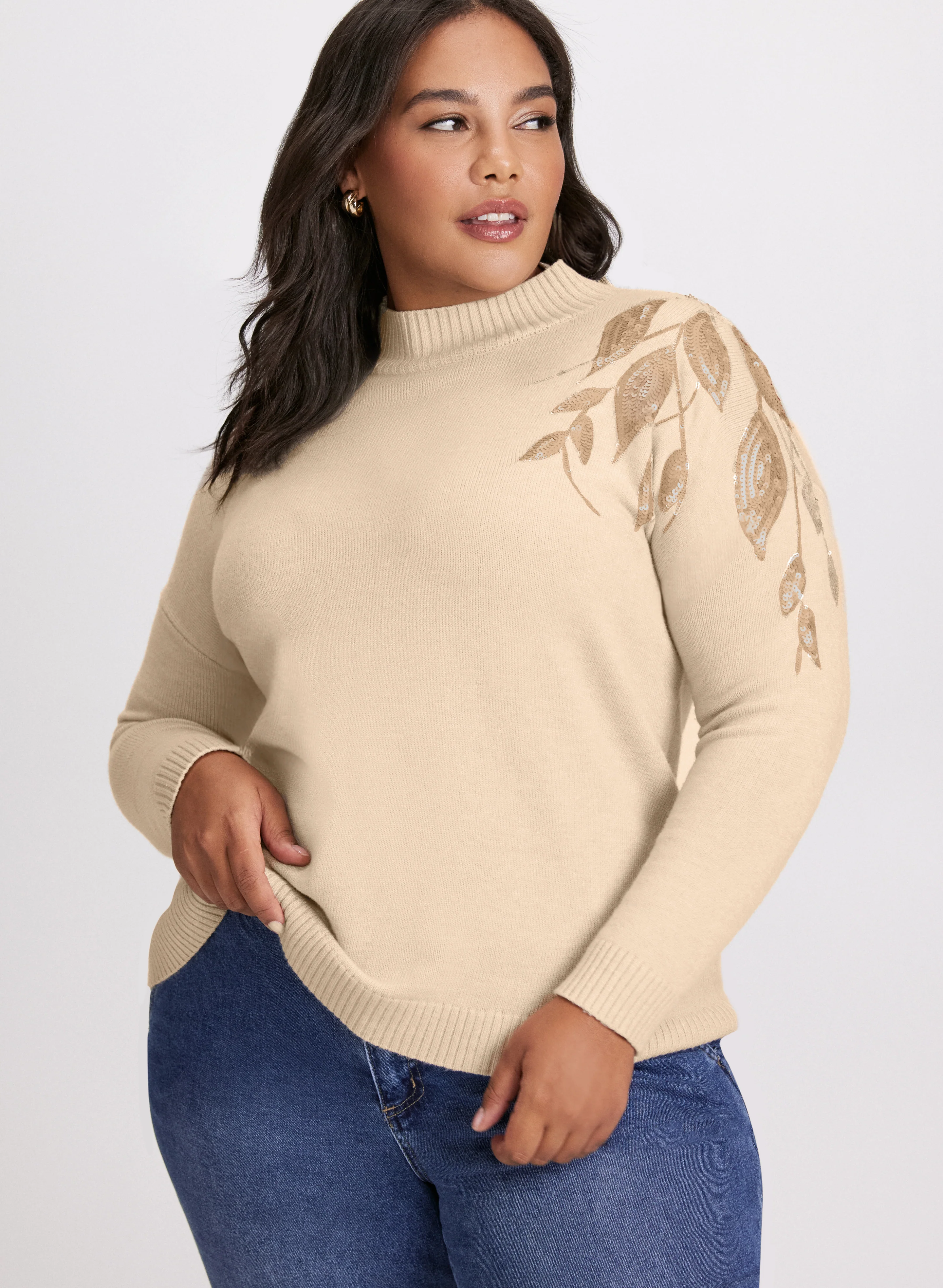 Sequin Embellished Floral Sweater - Image 5