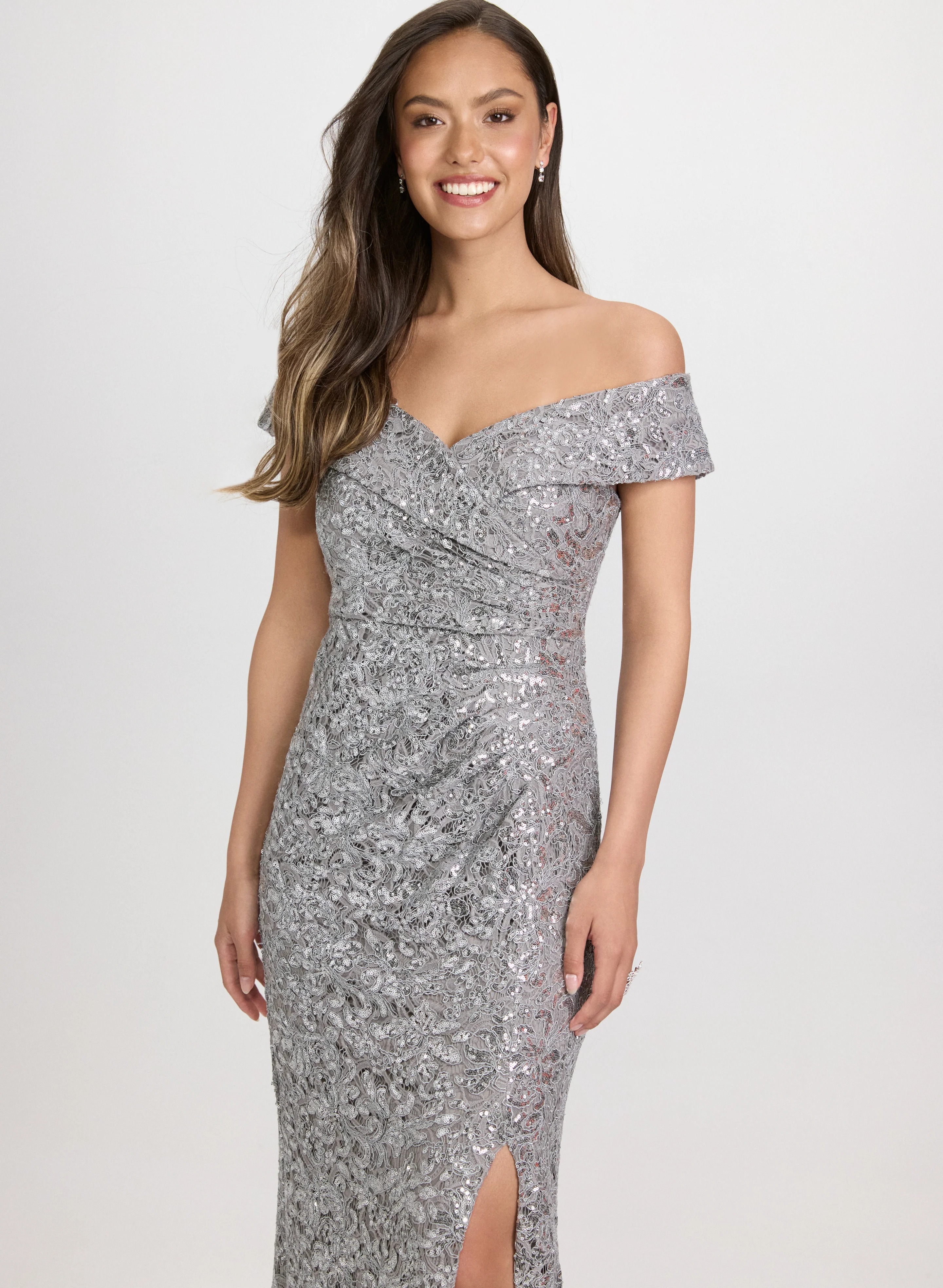 Alex Evenings - Sequin Off-The-Shoulder Dress - Image 4