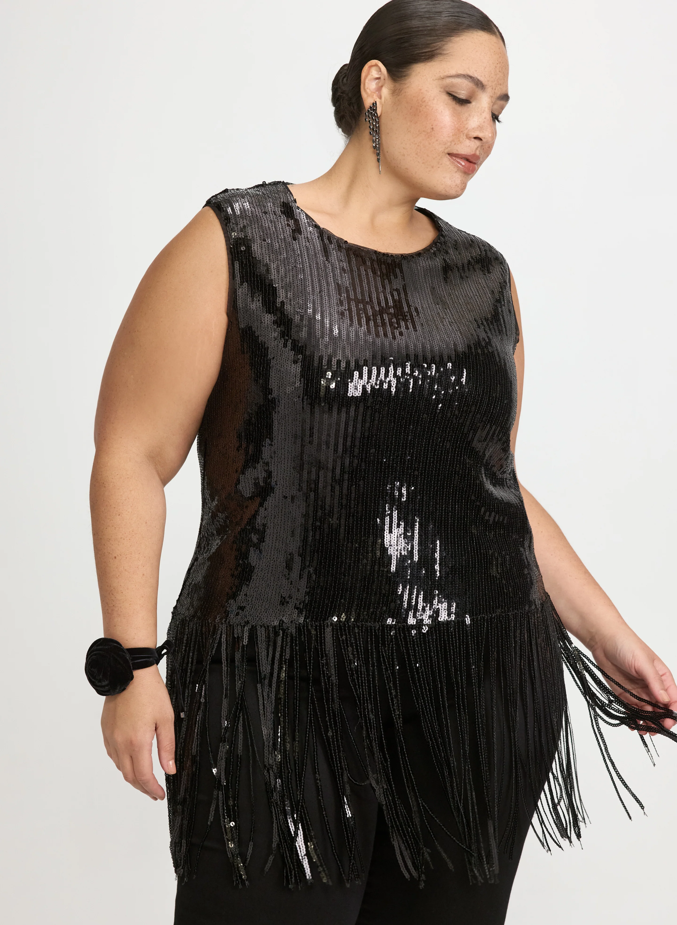 Sequin Fringe Top