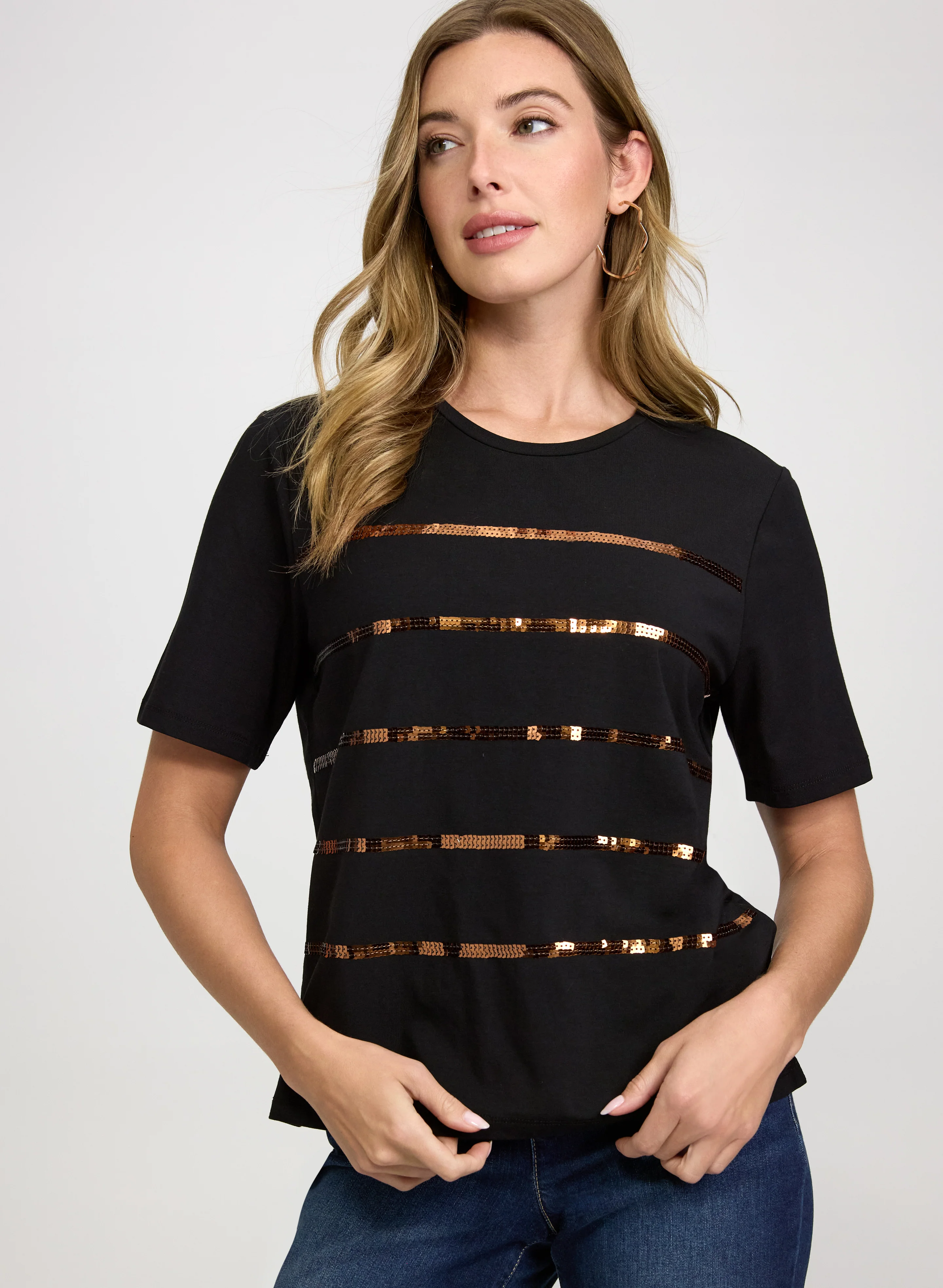 Sequin Stripe T-Shirt
