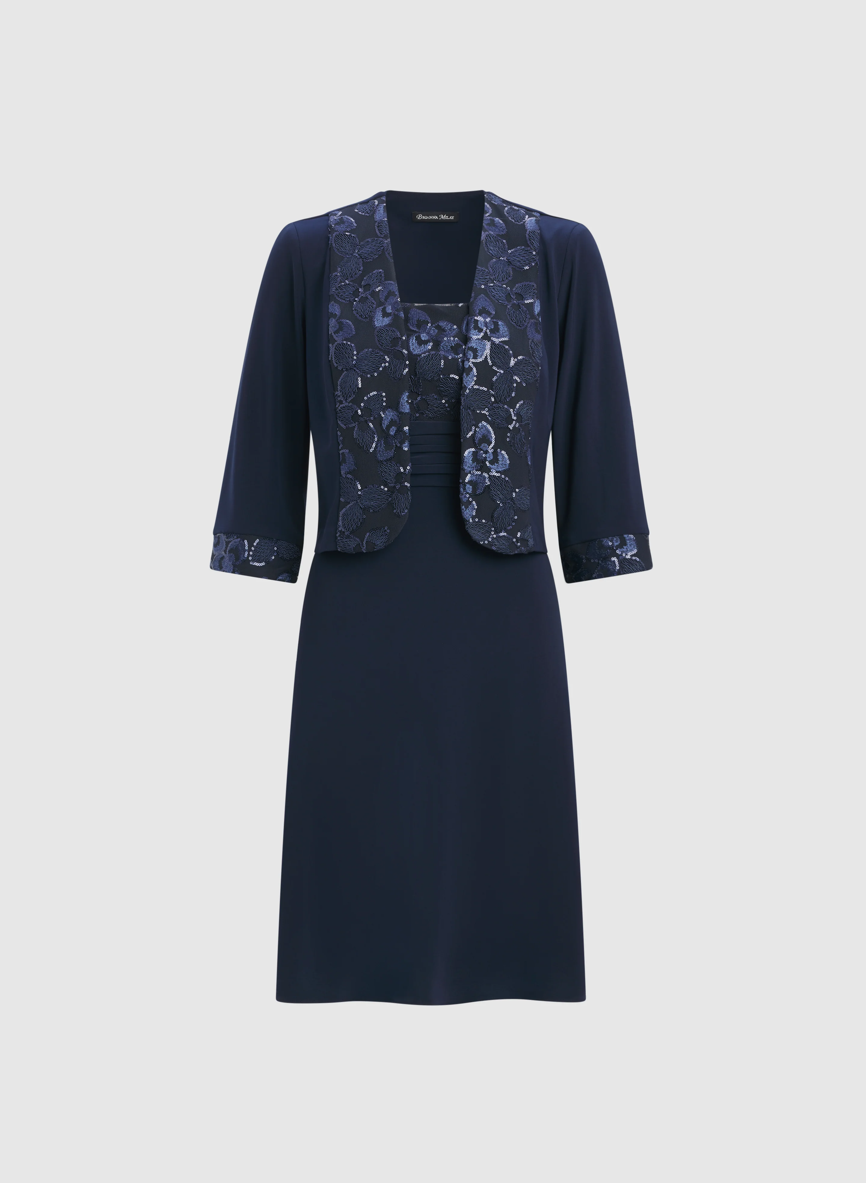 Sequined Floral Jacket & Dress Set - Image 6