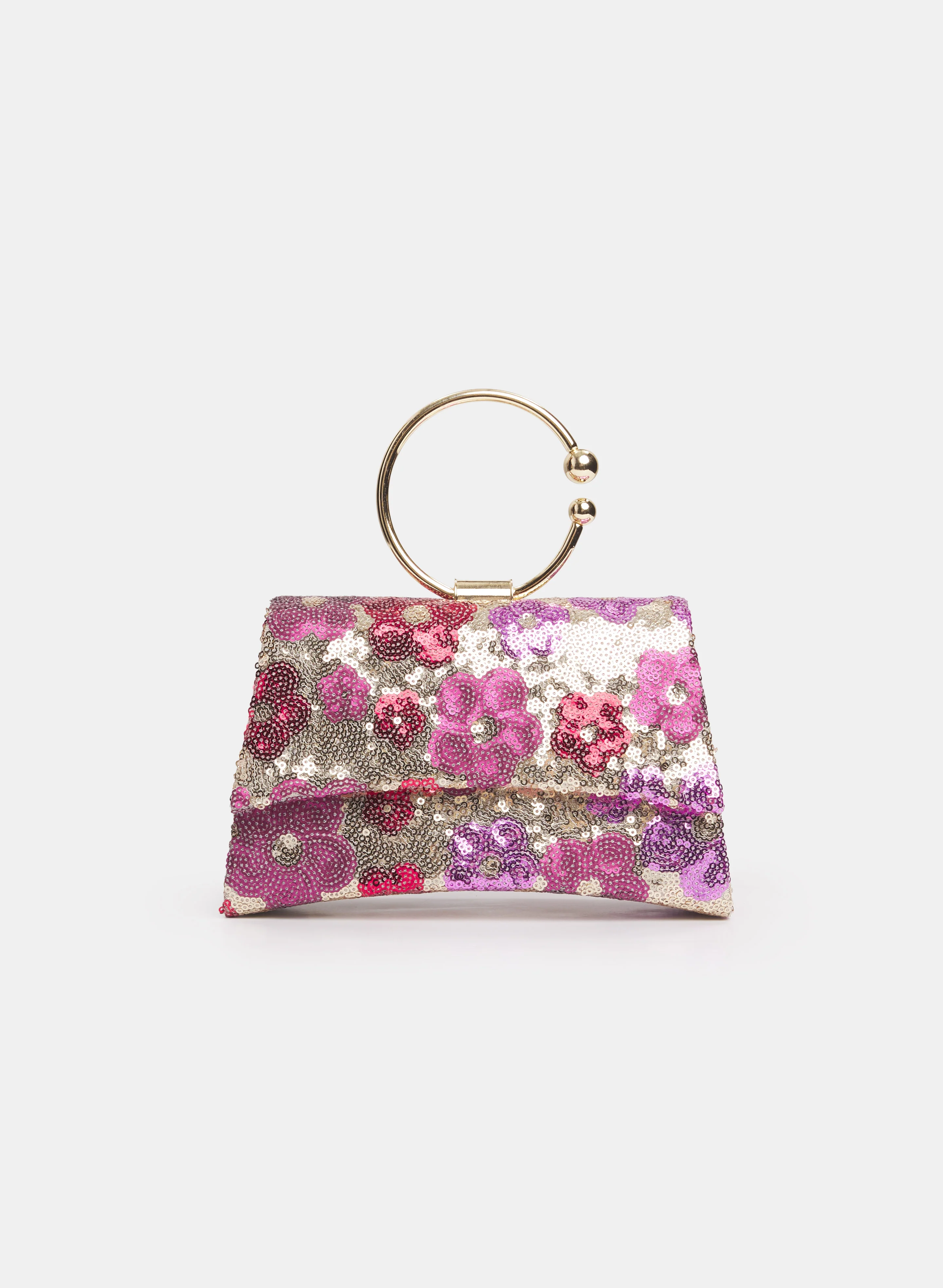 Sequined Open-Cuff Clutch
