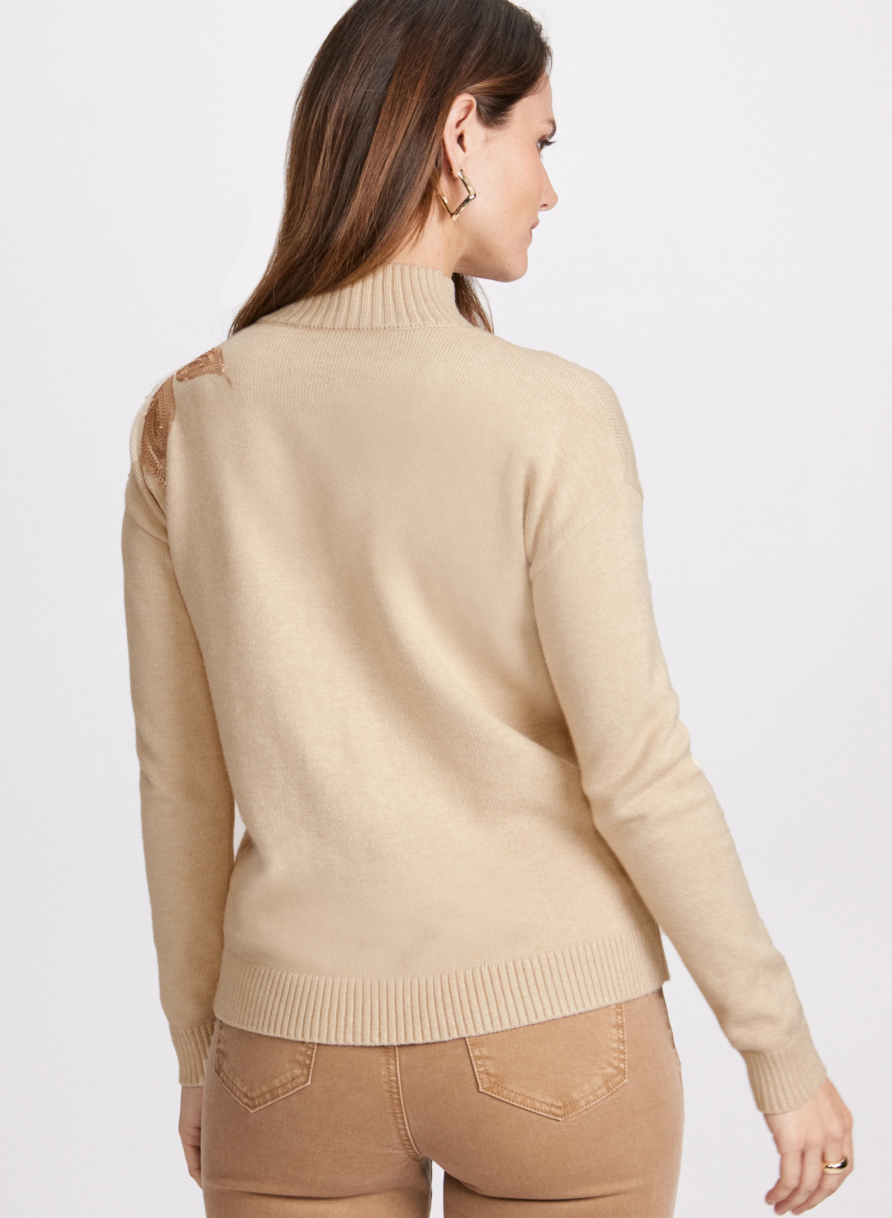 Sequined Placement Print Sweater - Image 7