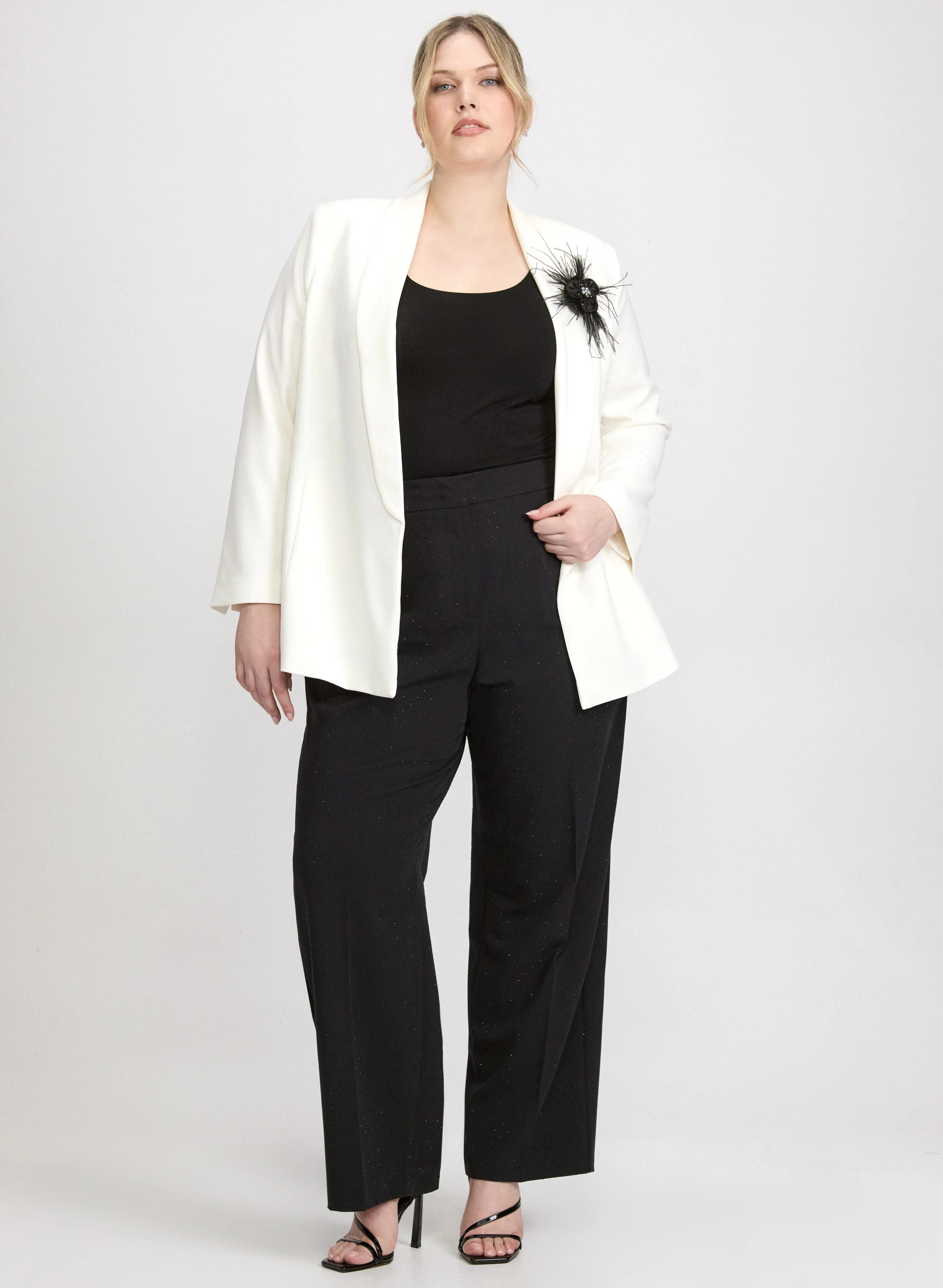 Shawl Collar Blazer & Olivia Wide-Leg Pants