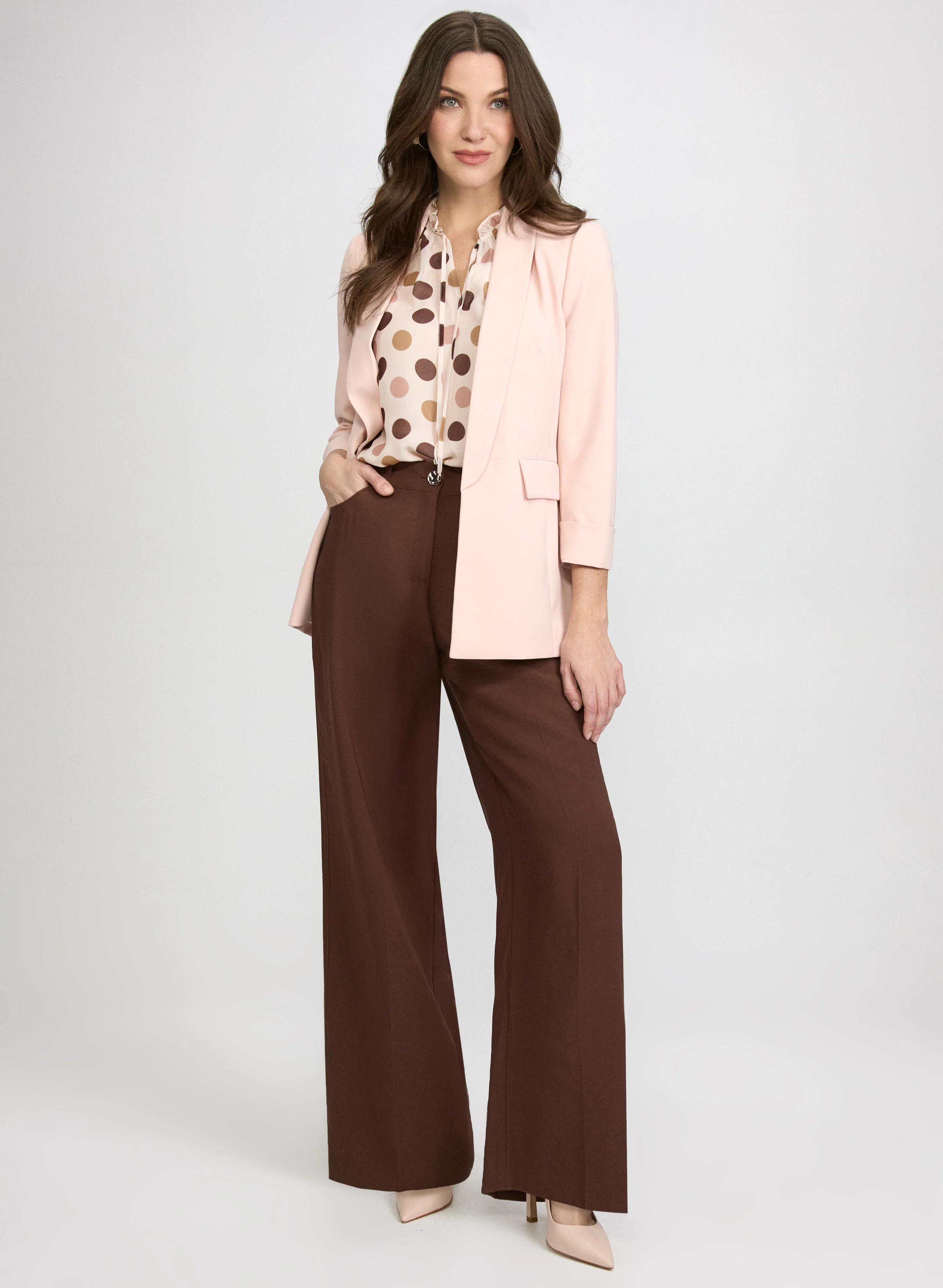 Shawl Collar Blazer & Olivia Wide-Leg Pants