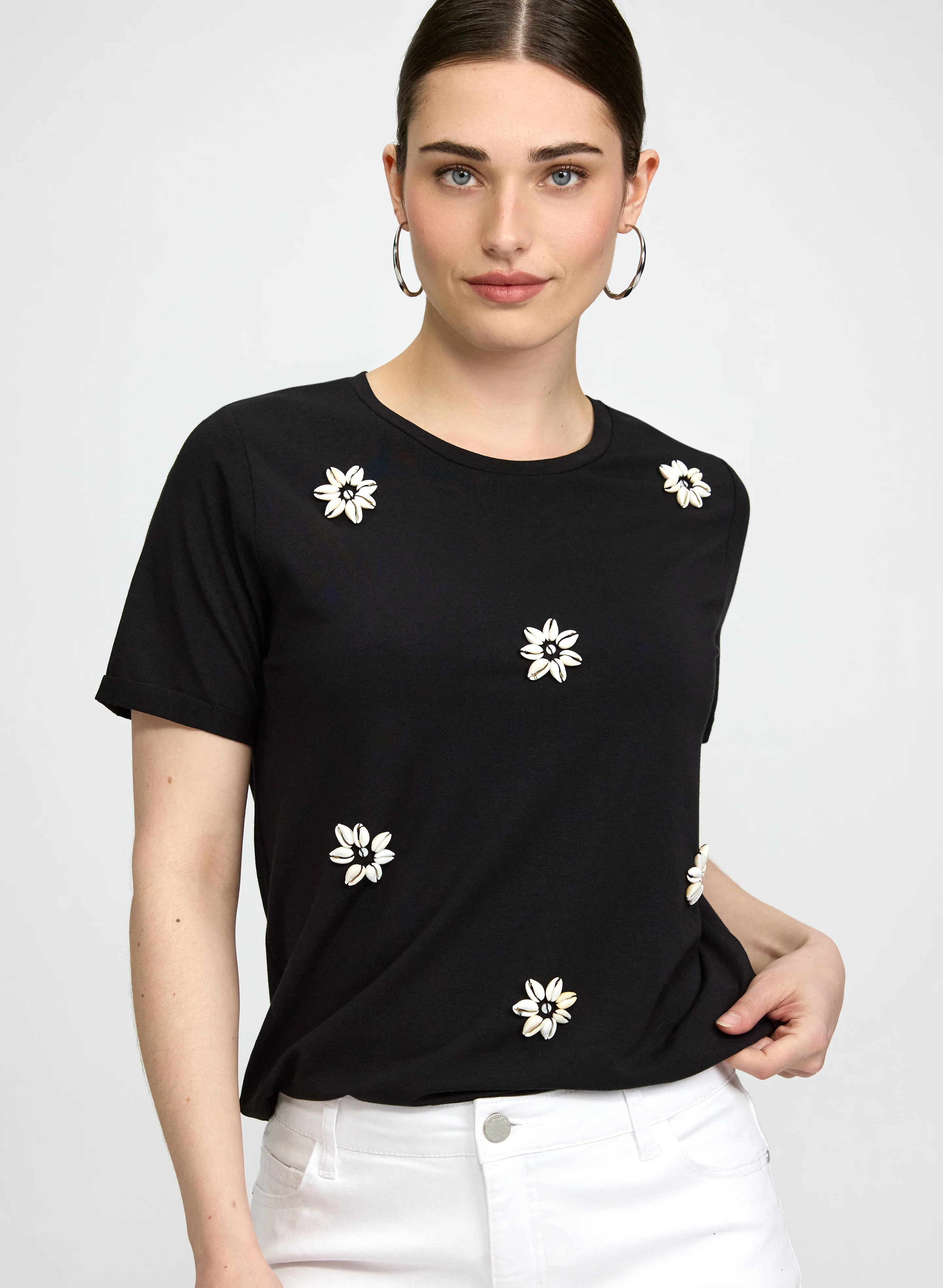 Shell Embellished T-Shirt