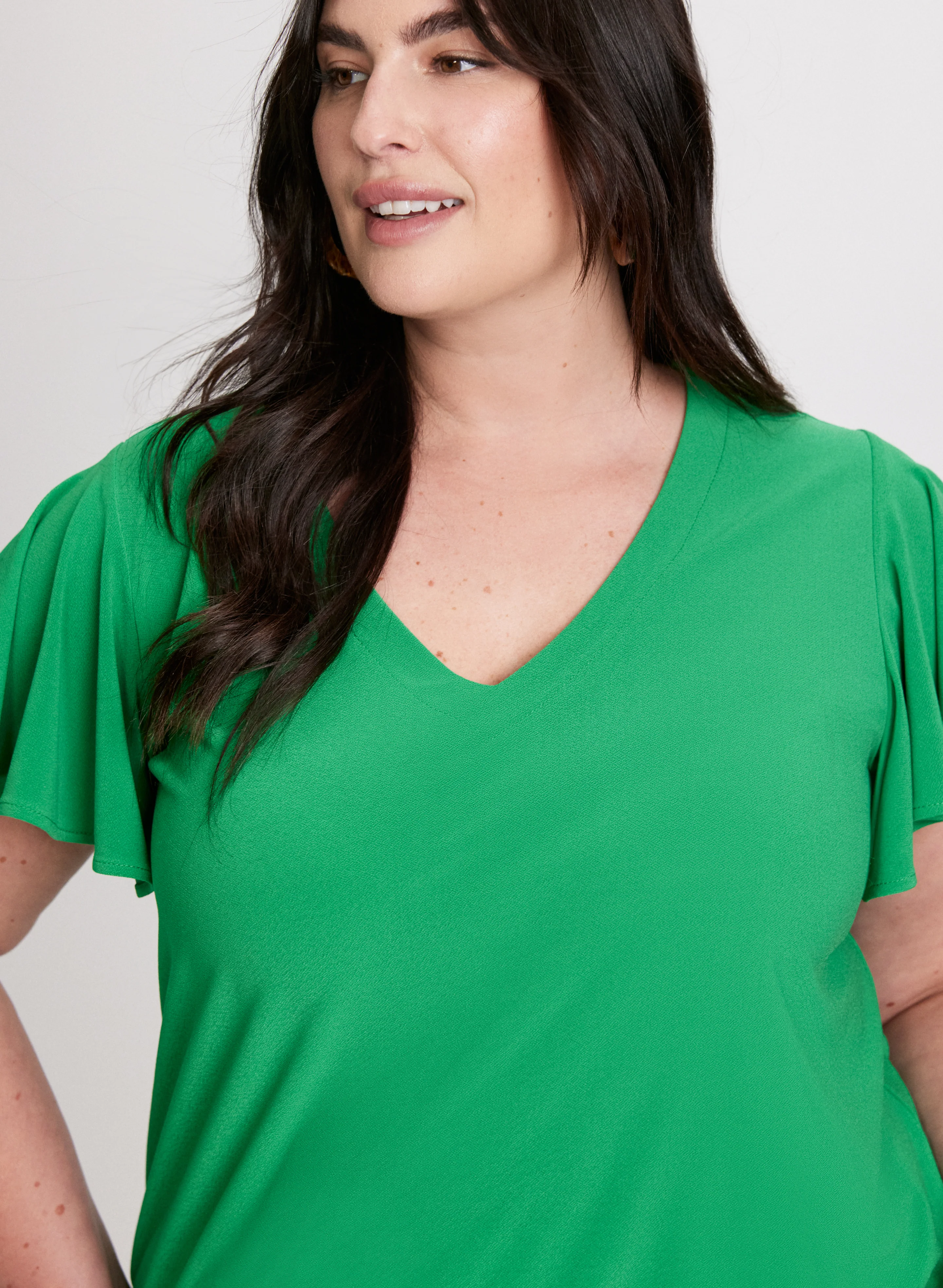 Short Flutter Sleeve Top - Image 2