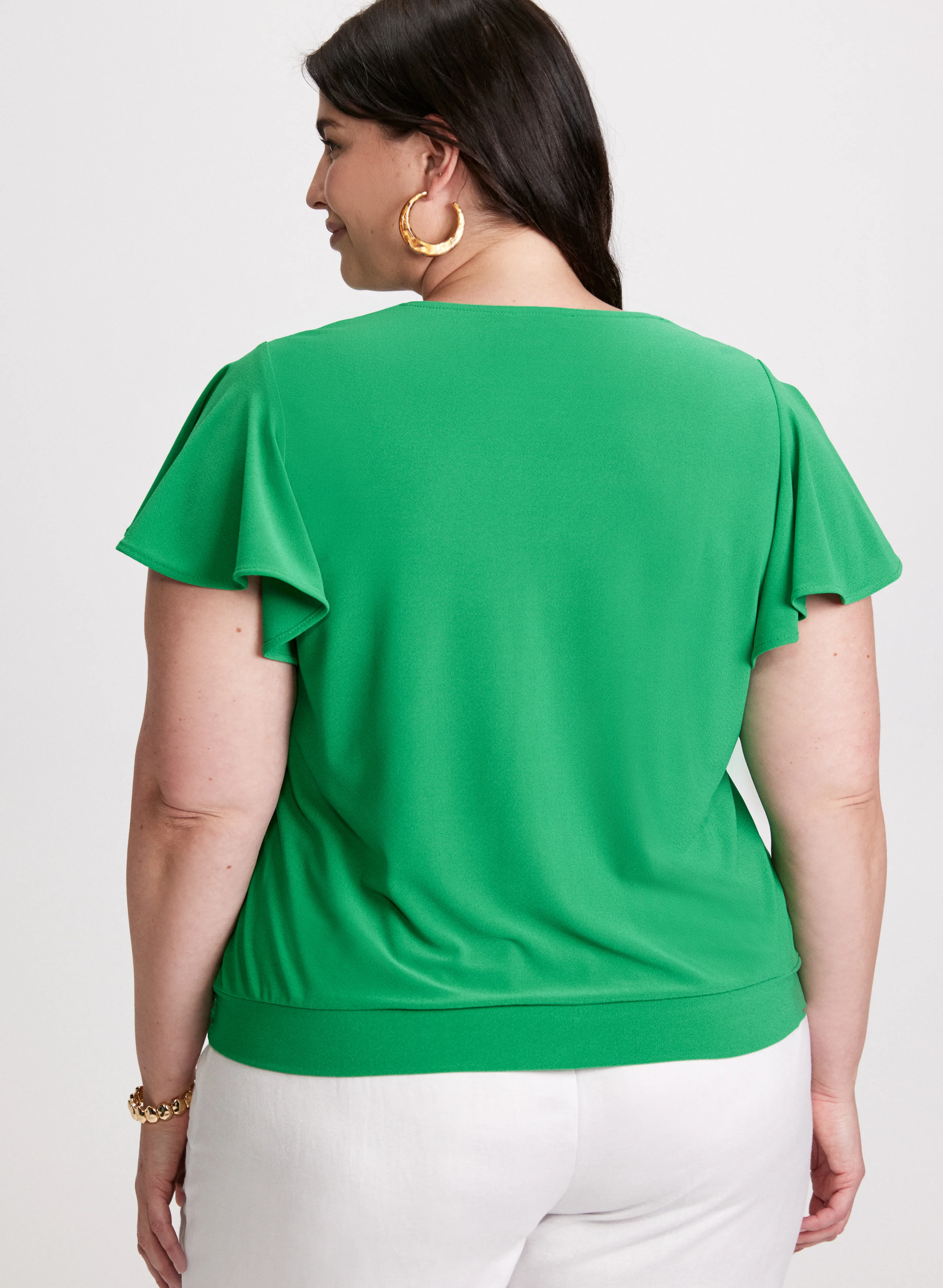Short Flutter Sleeve Top - Image 4
