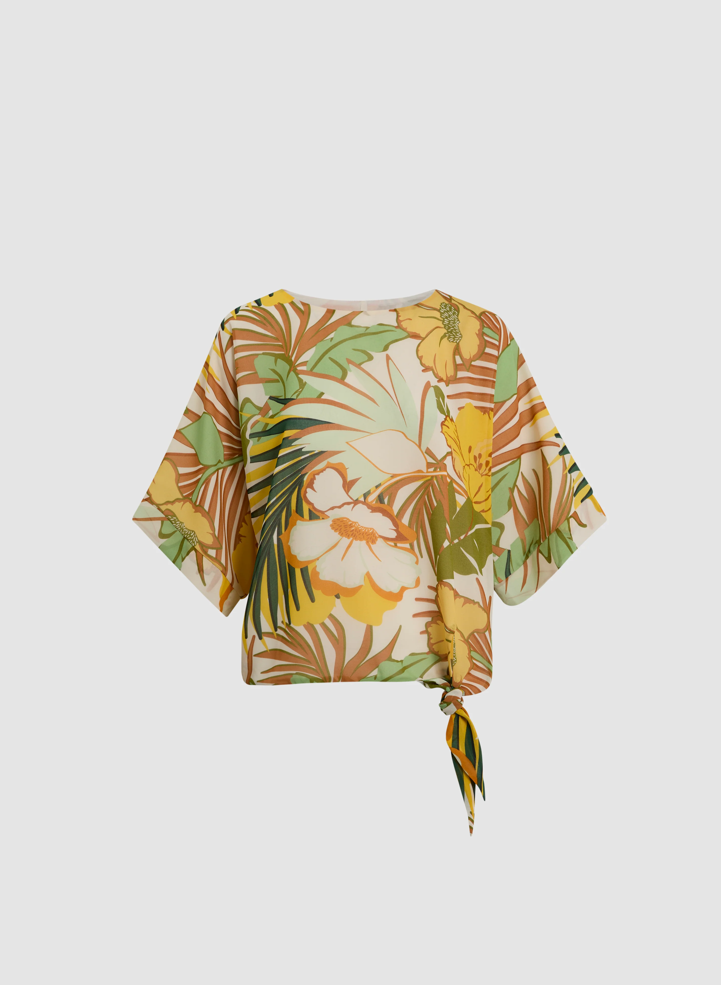 Tie-Hem Tropical Print Top - Image 6