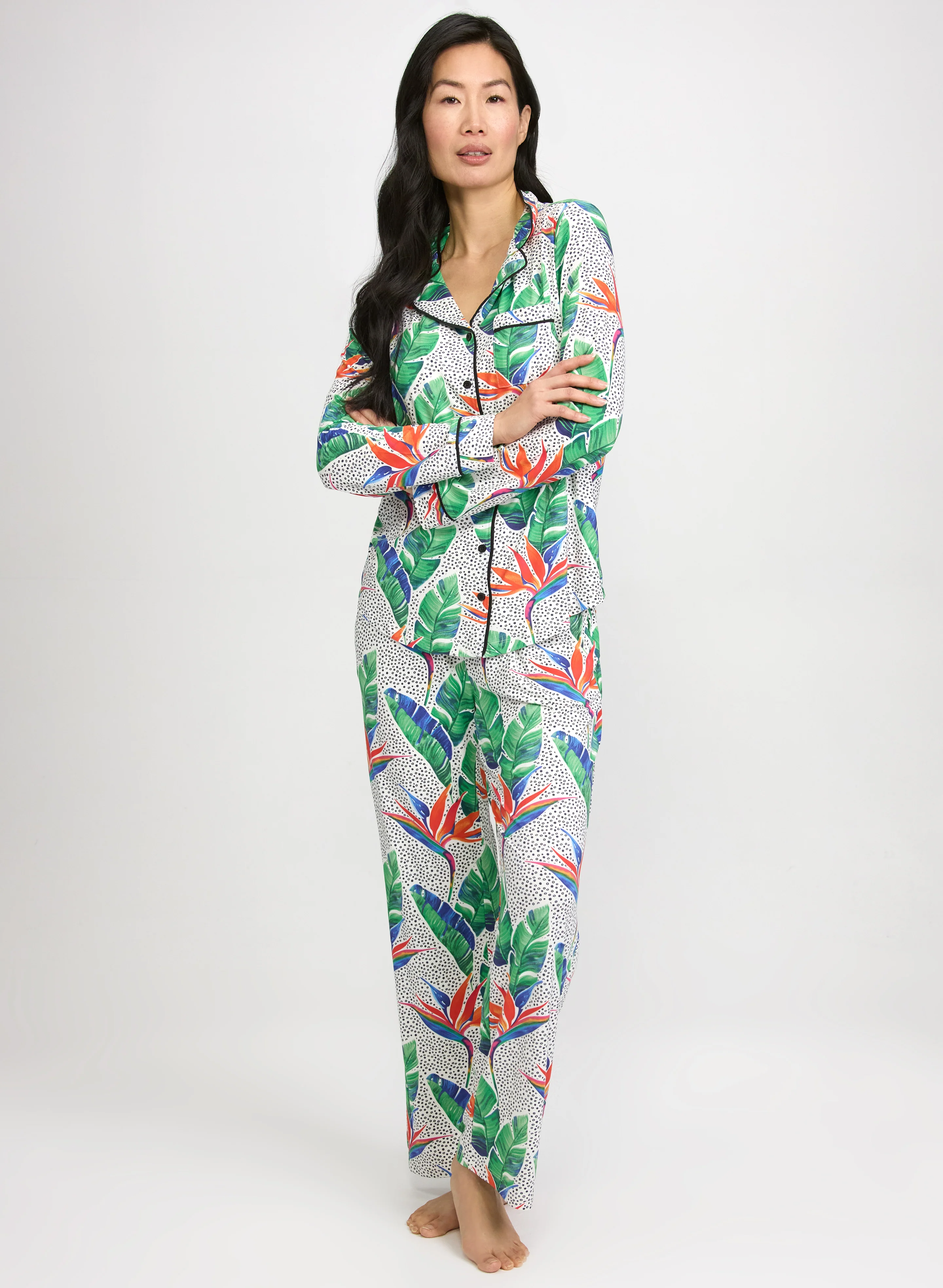 Simon Chang - Mixed Tropical Print Pyjama Set
