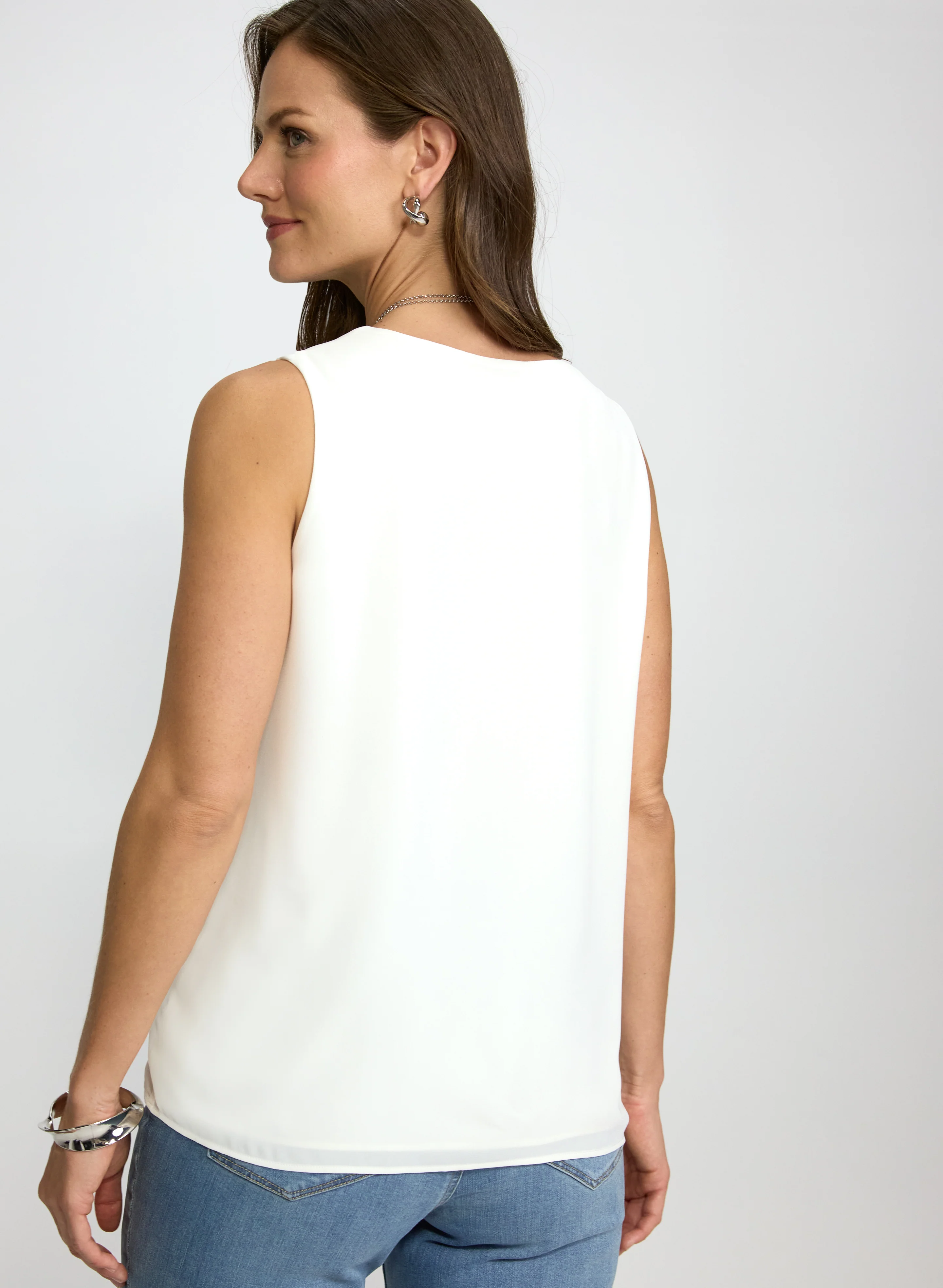 Sleeveless Crepe Blouse - Image 3