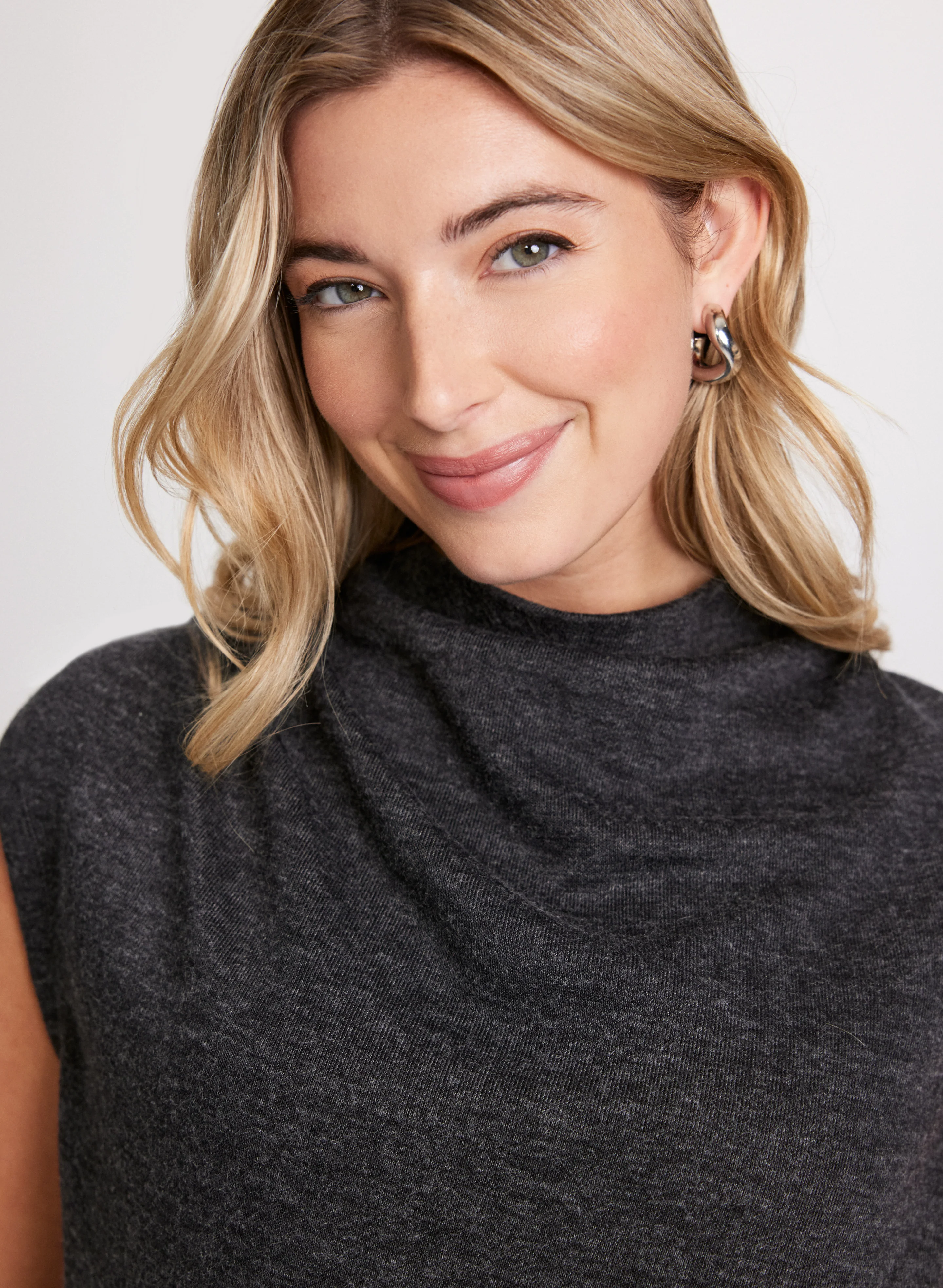 Sleeveless Funnel Neck Sweater - Image 2