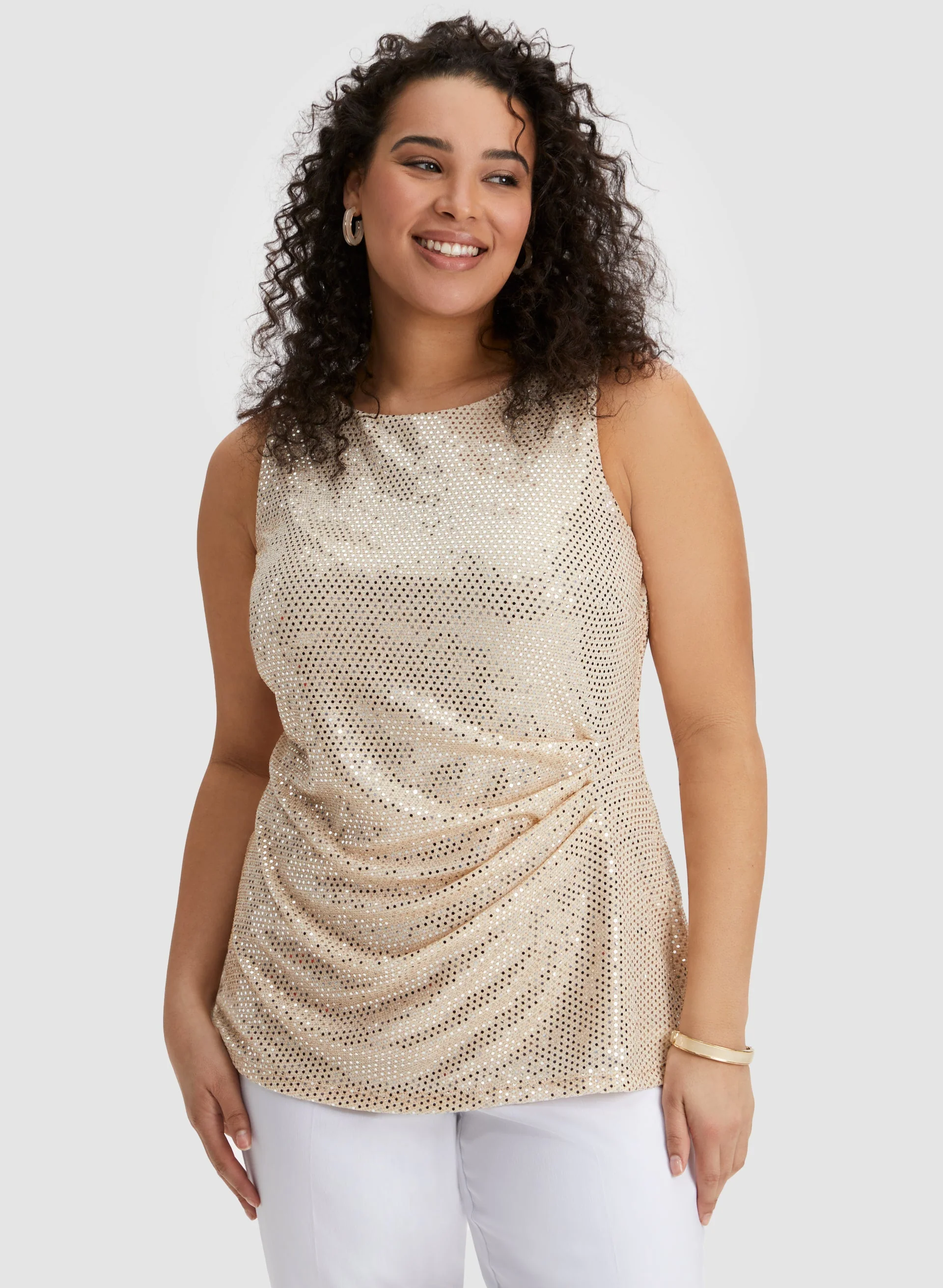 Sleeveless Sequin Detail Top