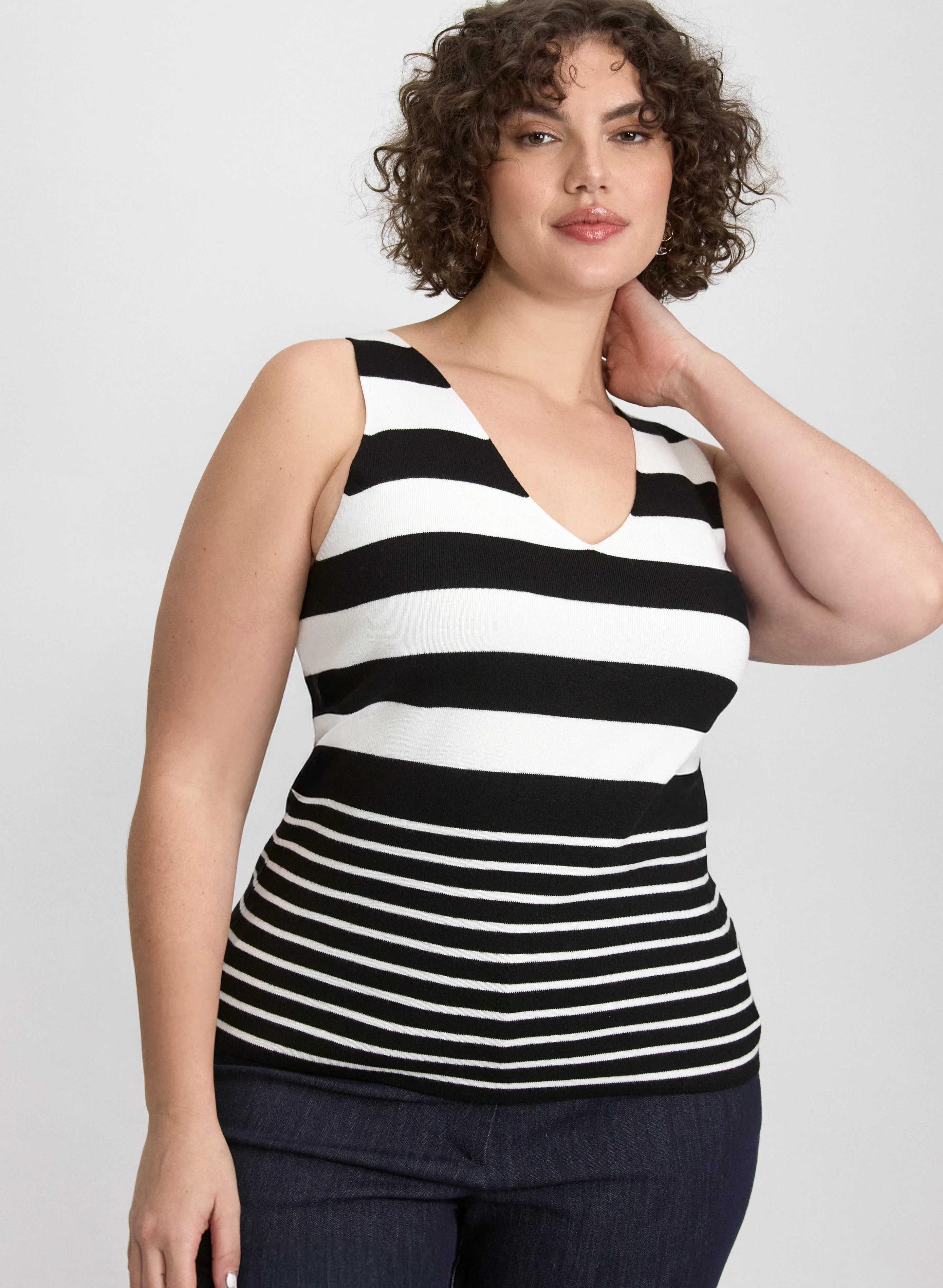 Sleeveless Stripe Knit