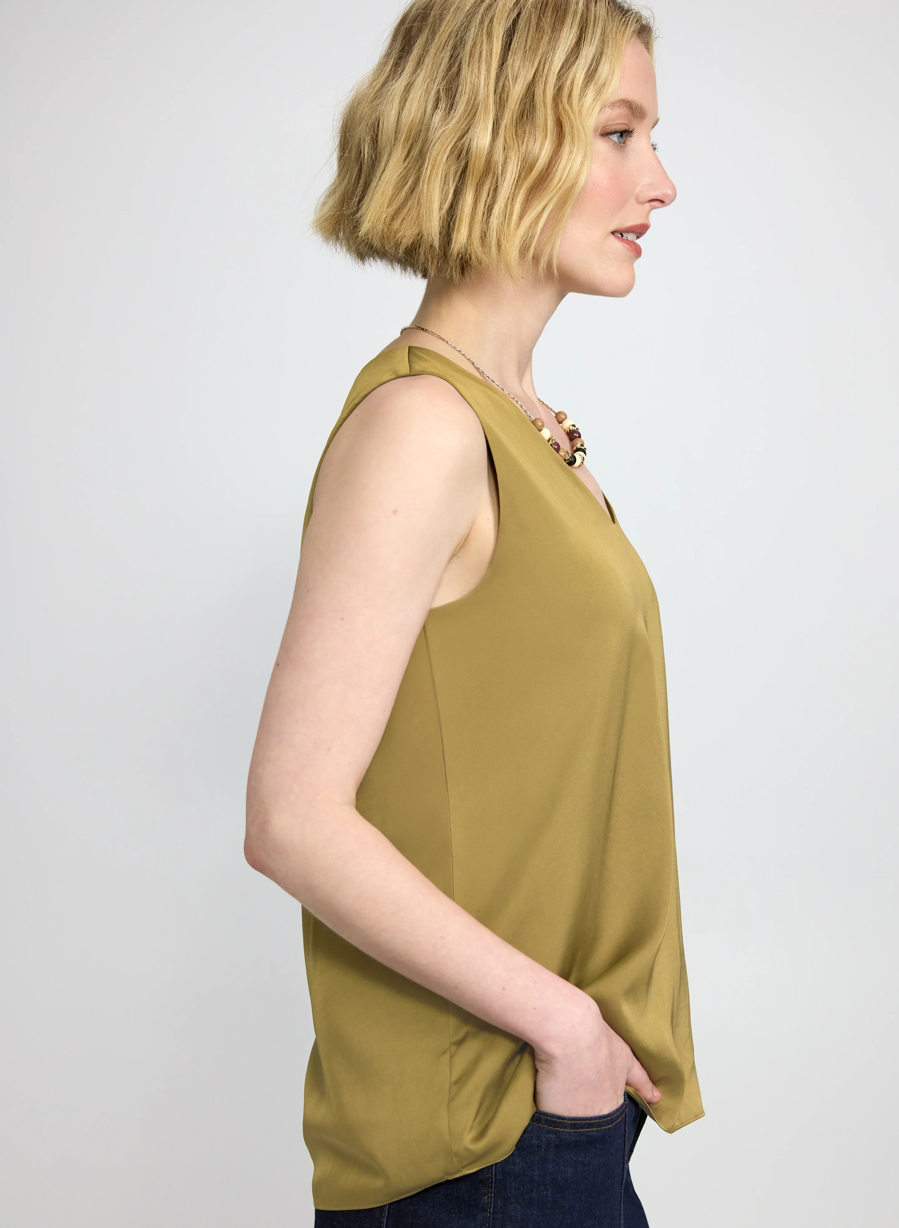 Sleeveless V-Neck Blouse - Image 2