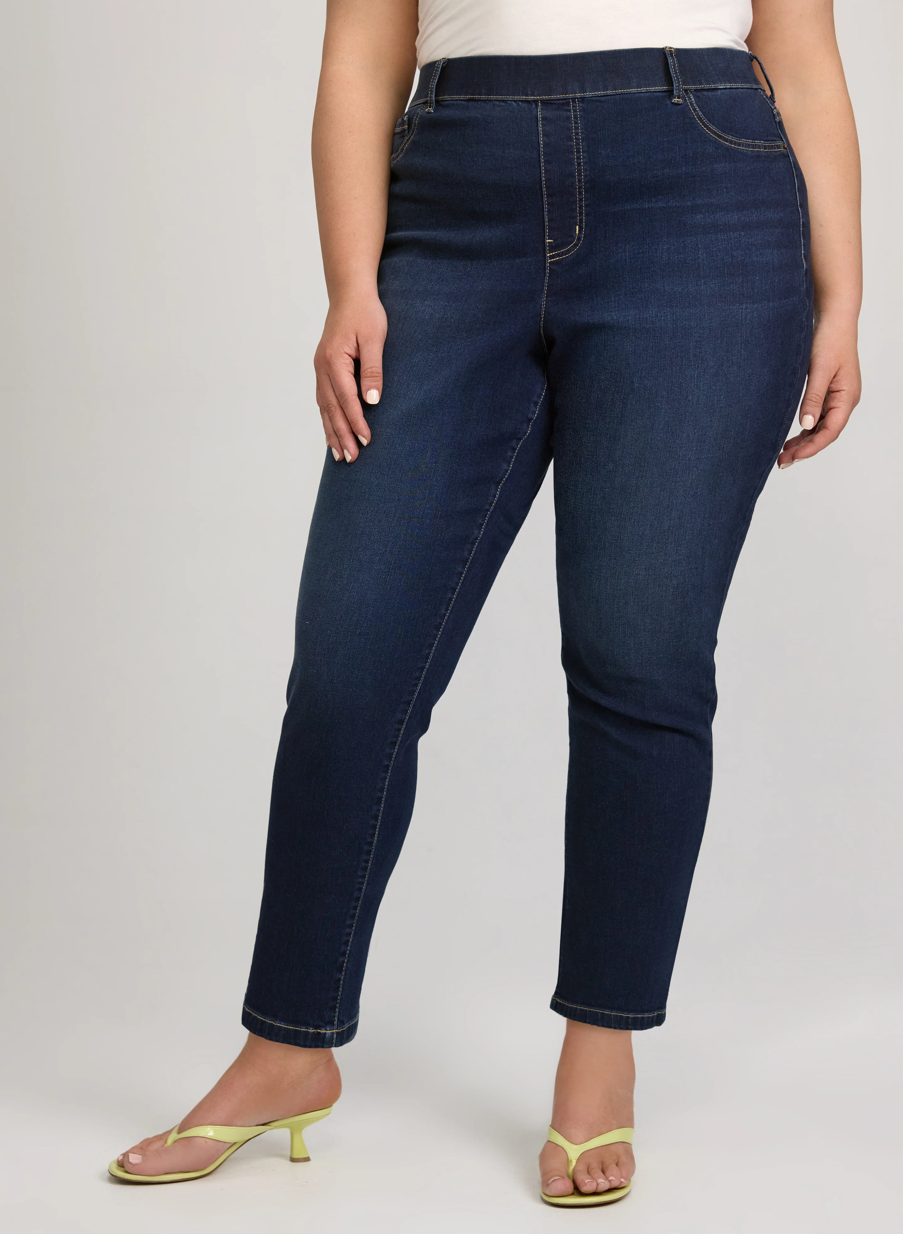 Slim-Leg Pull-On Jeans