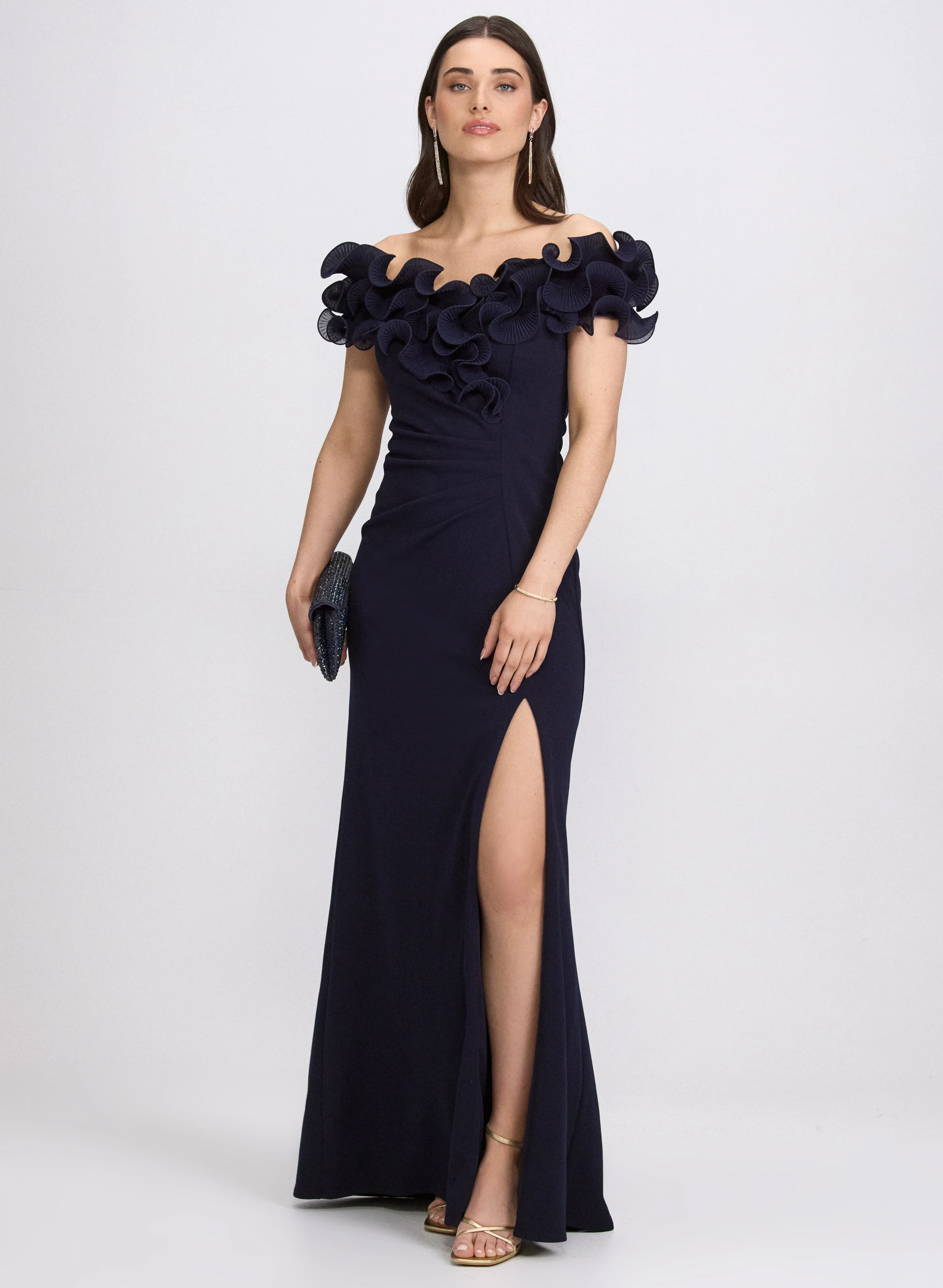 Spiral Ruffle Detail Dress