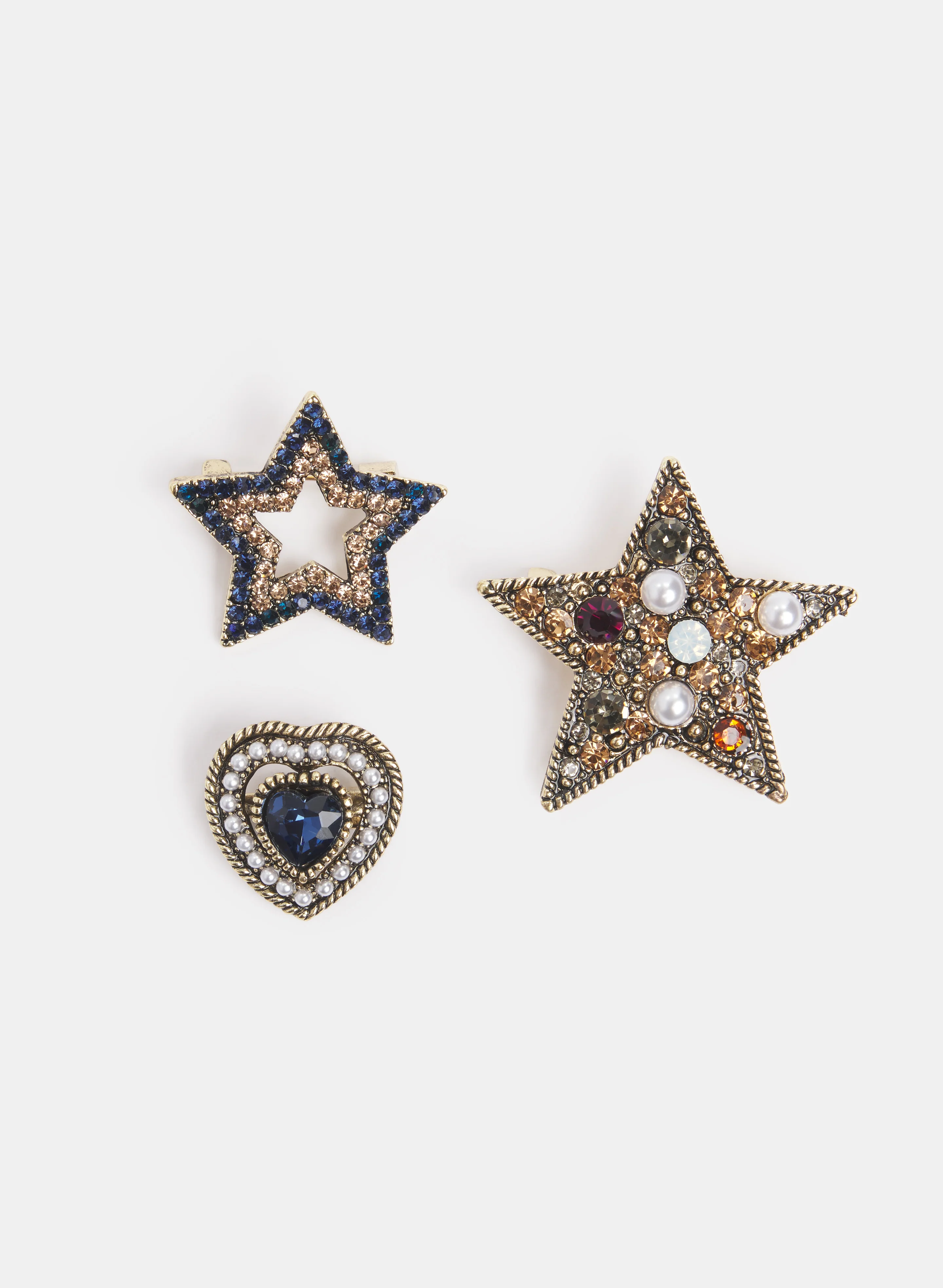 Star & Heart Brooch Set