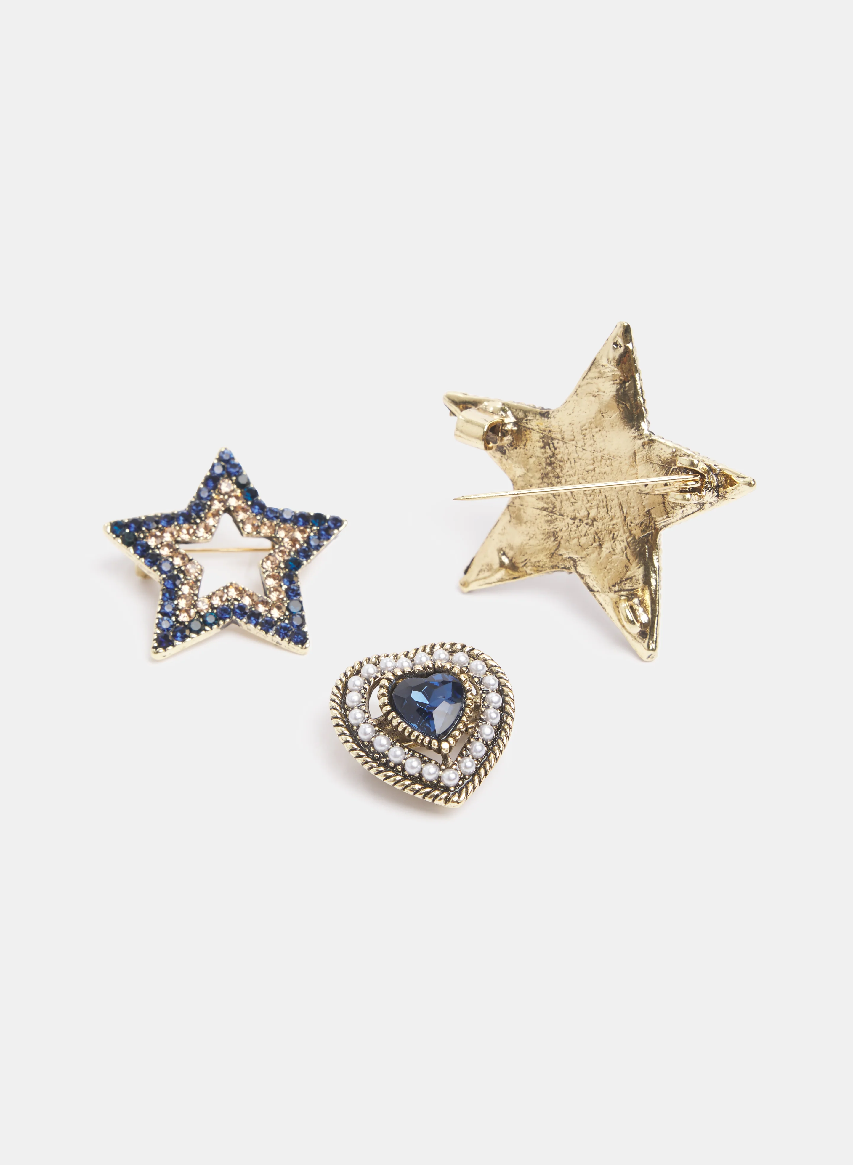 Star & Heart Brooch Set - Image 3