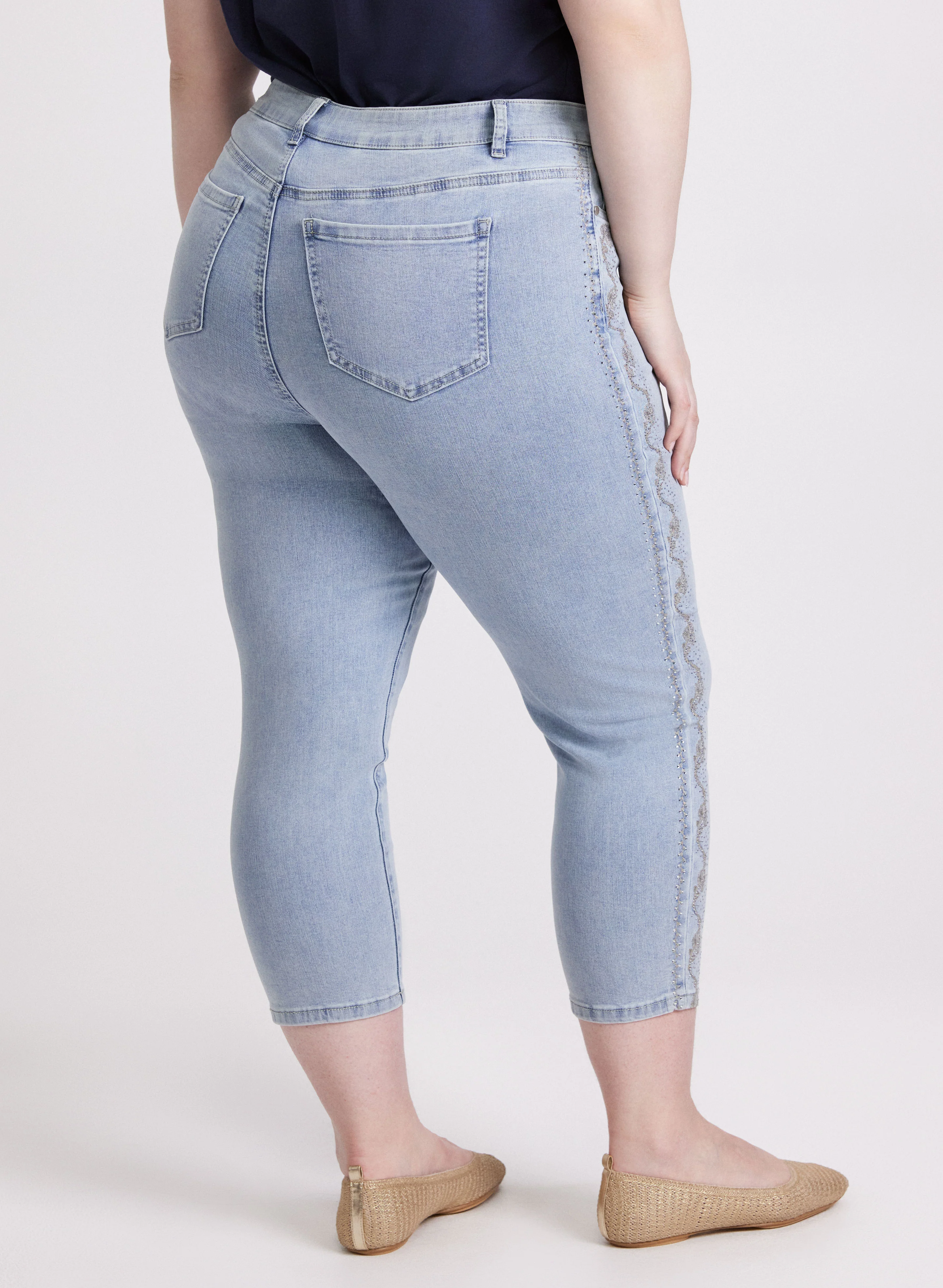 Stone Embellished Straight-Leg Jeans - Image 2