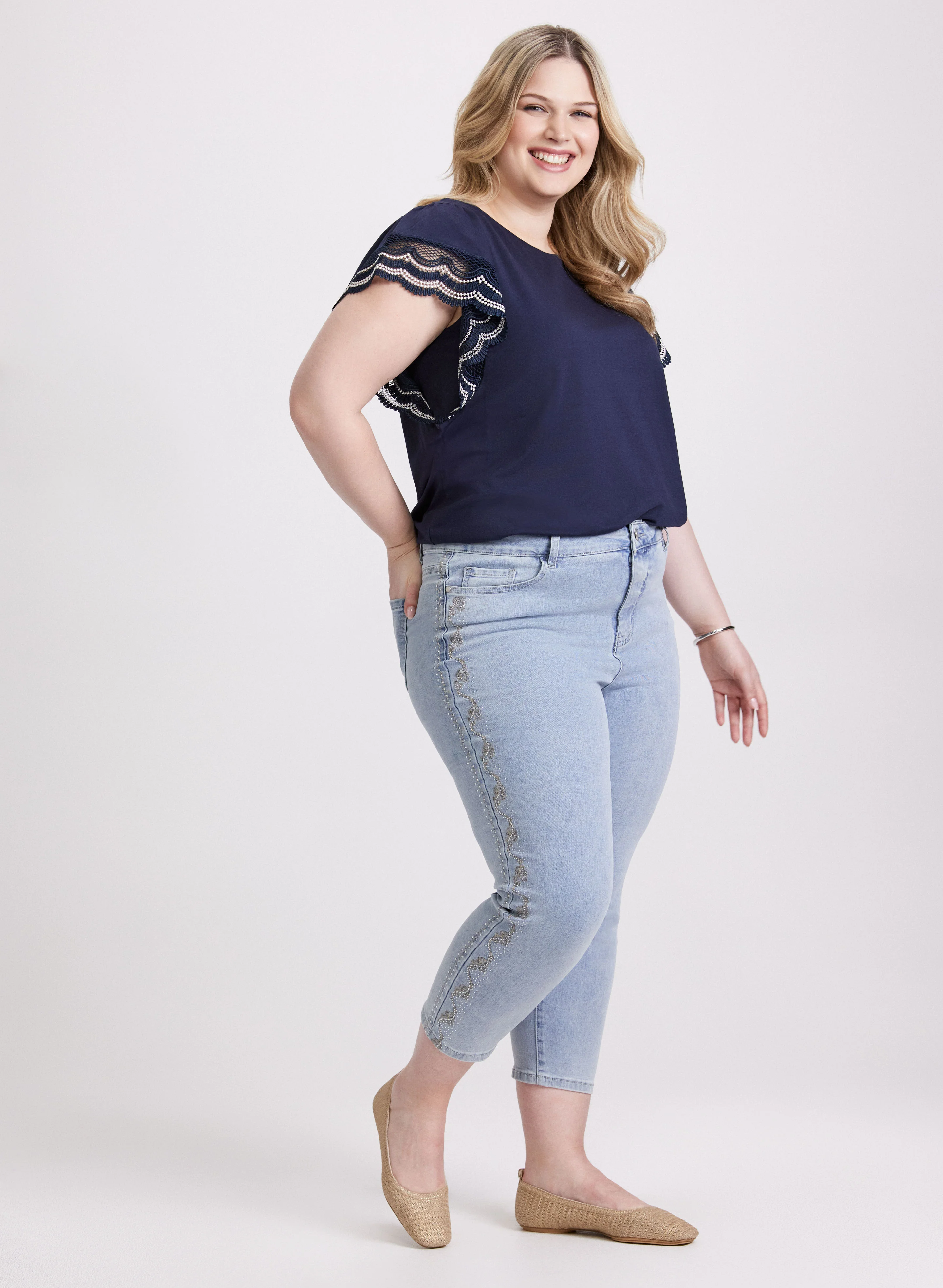 Stone Embellished Straight-Leg Jeans - Image 4