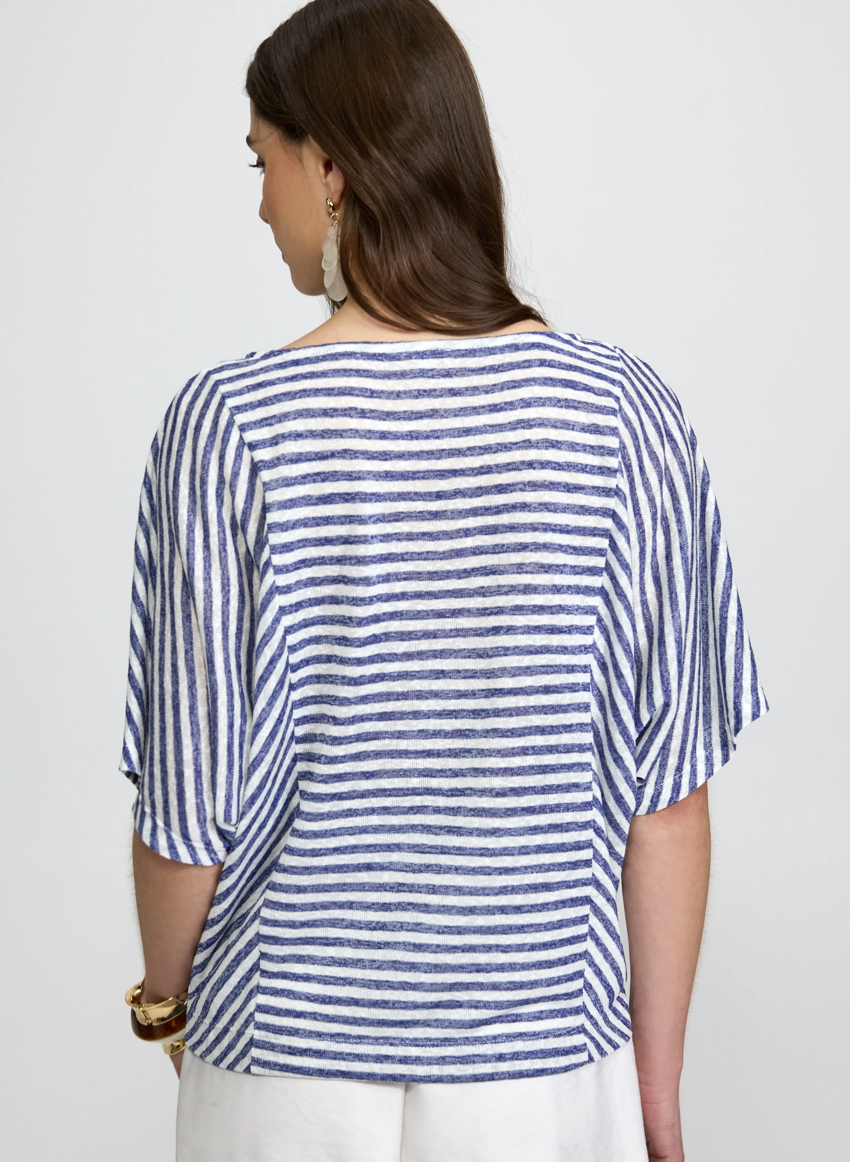 Stripe Boat Neck Top - Image 2
