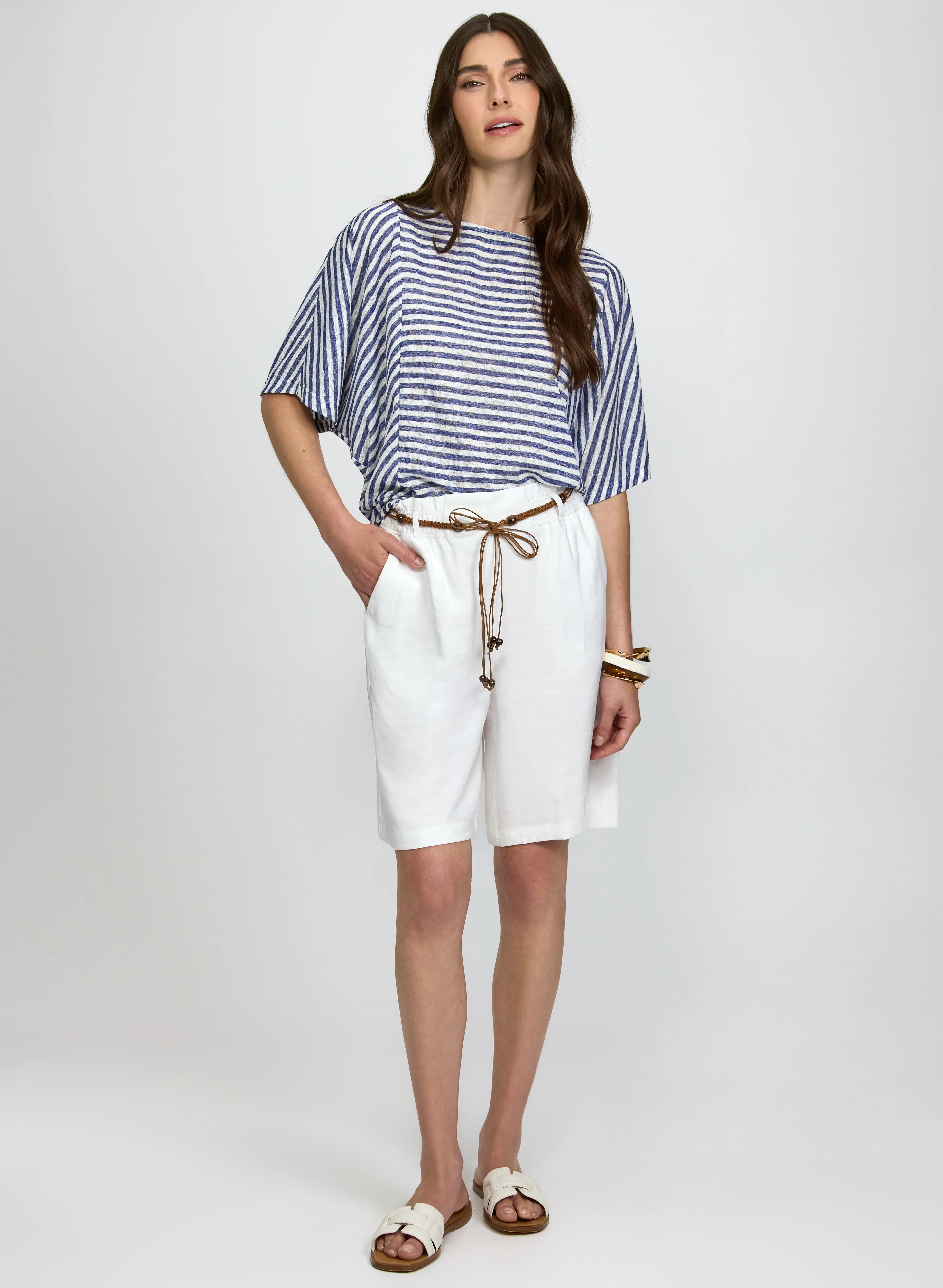 Stripe Boat Neck Top - Image 3