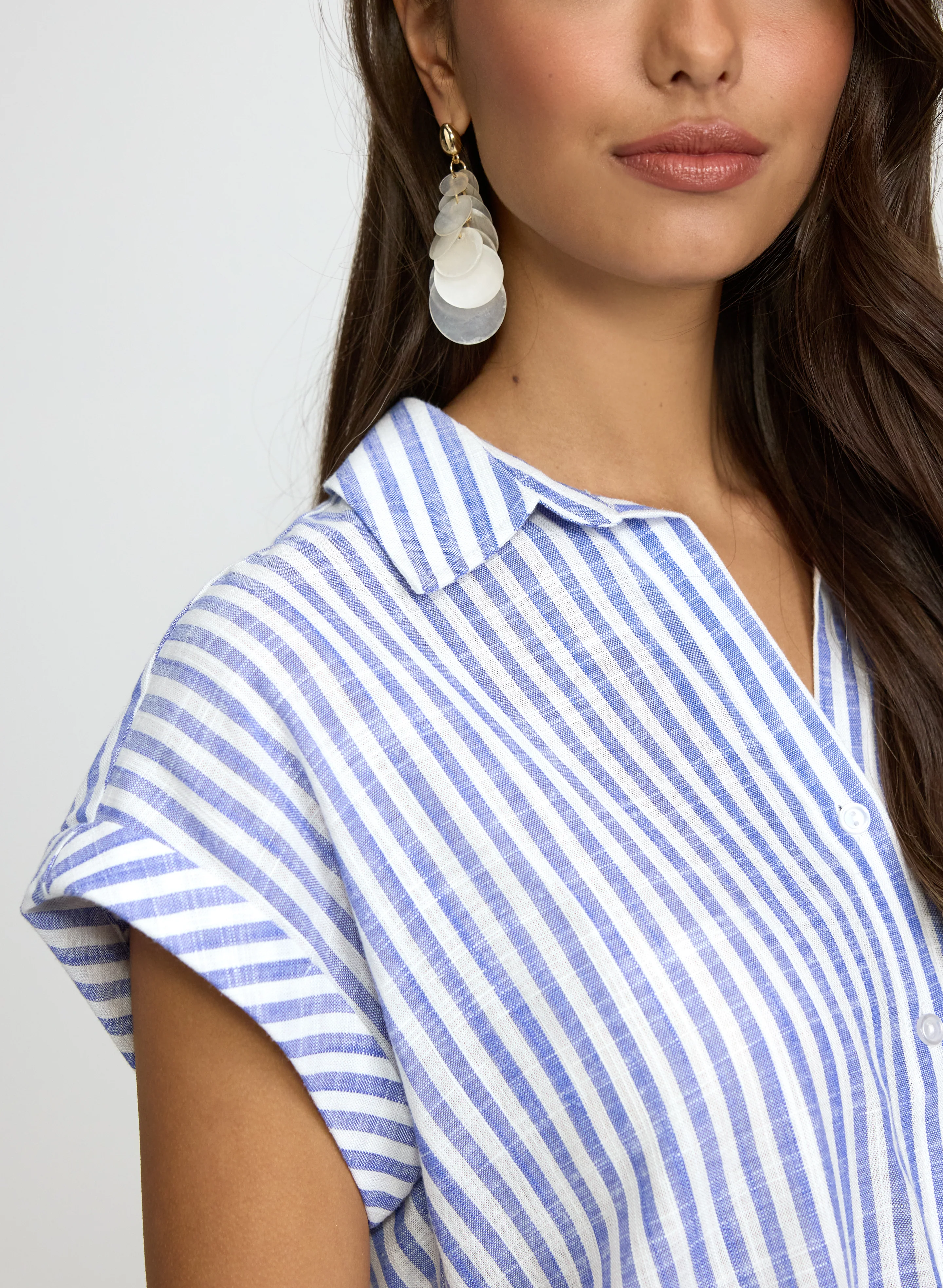 Stripe Front Tie Blouse - Image 2