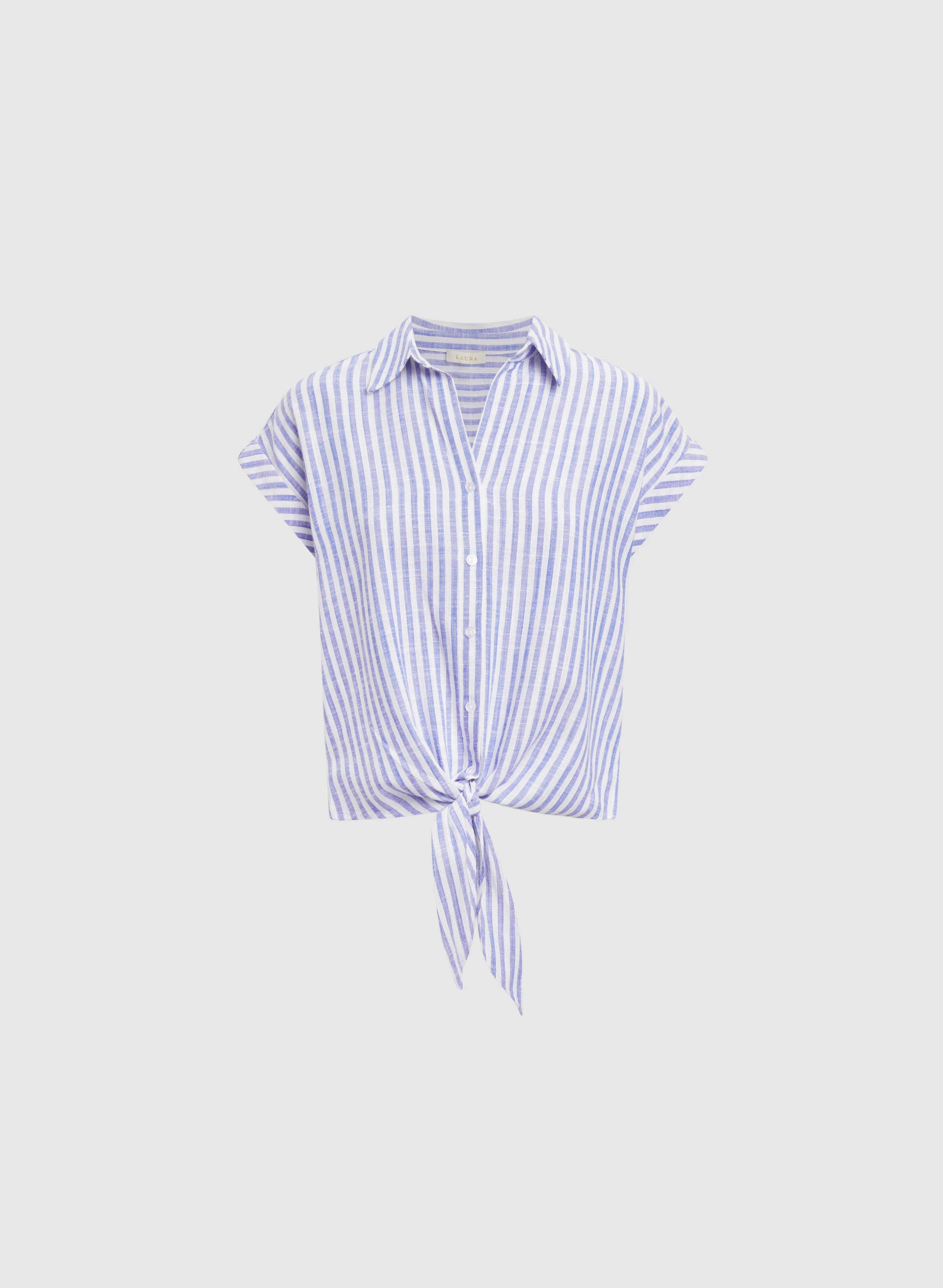 Stripe Front Tie Blouse - Image 6