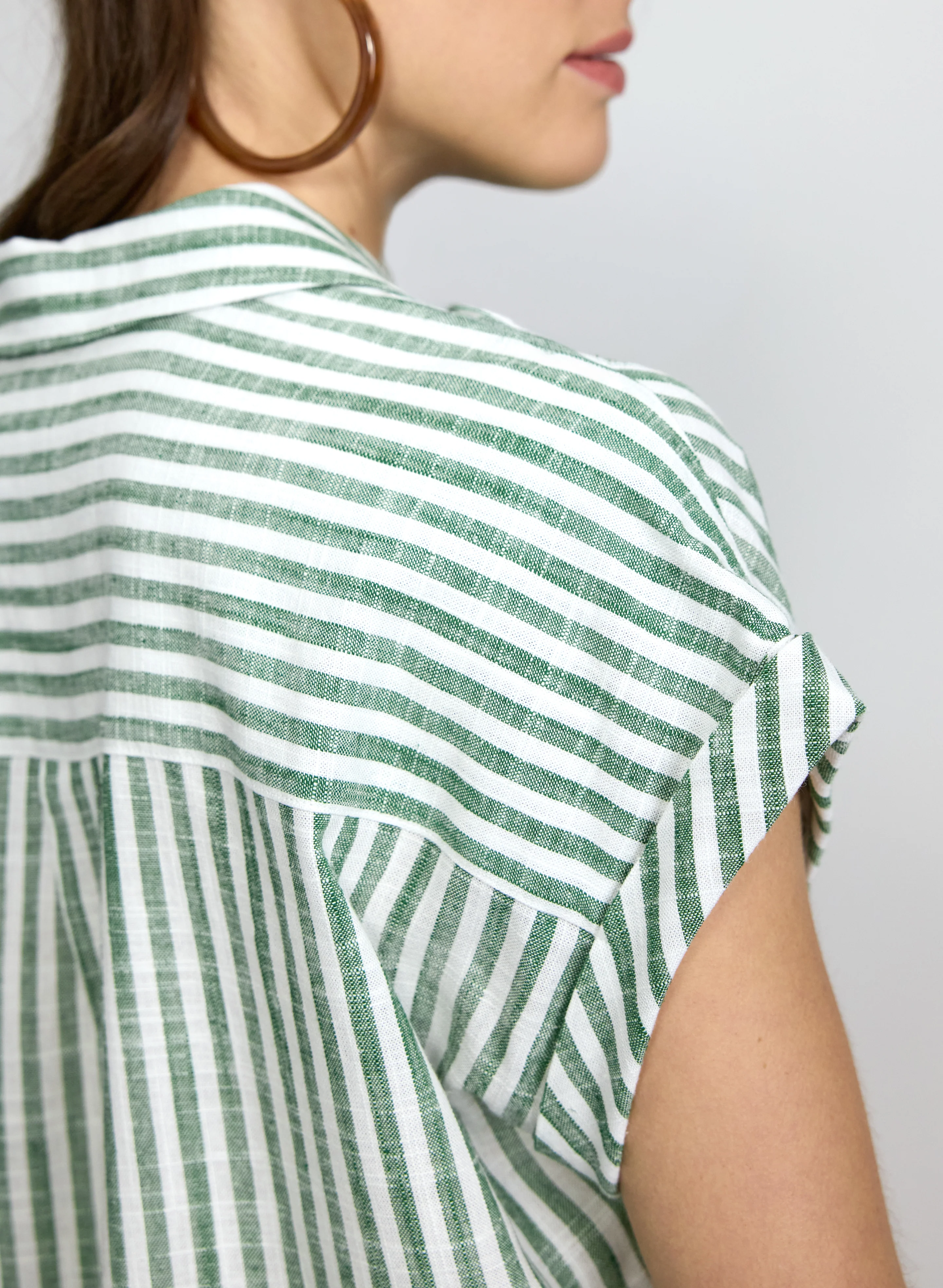 Stripe Front Tie Blouse - Image 5