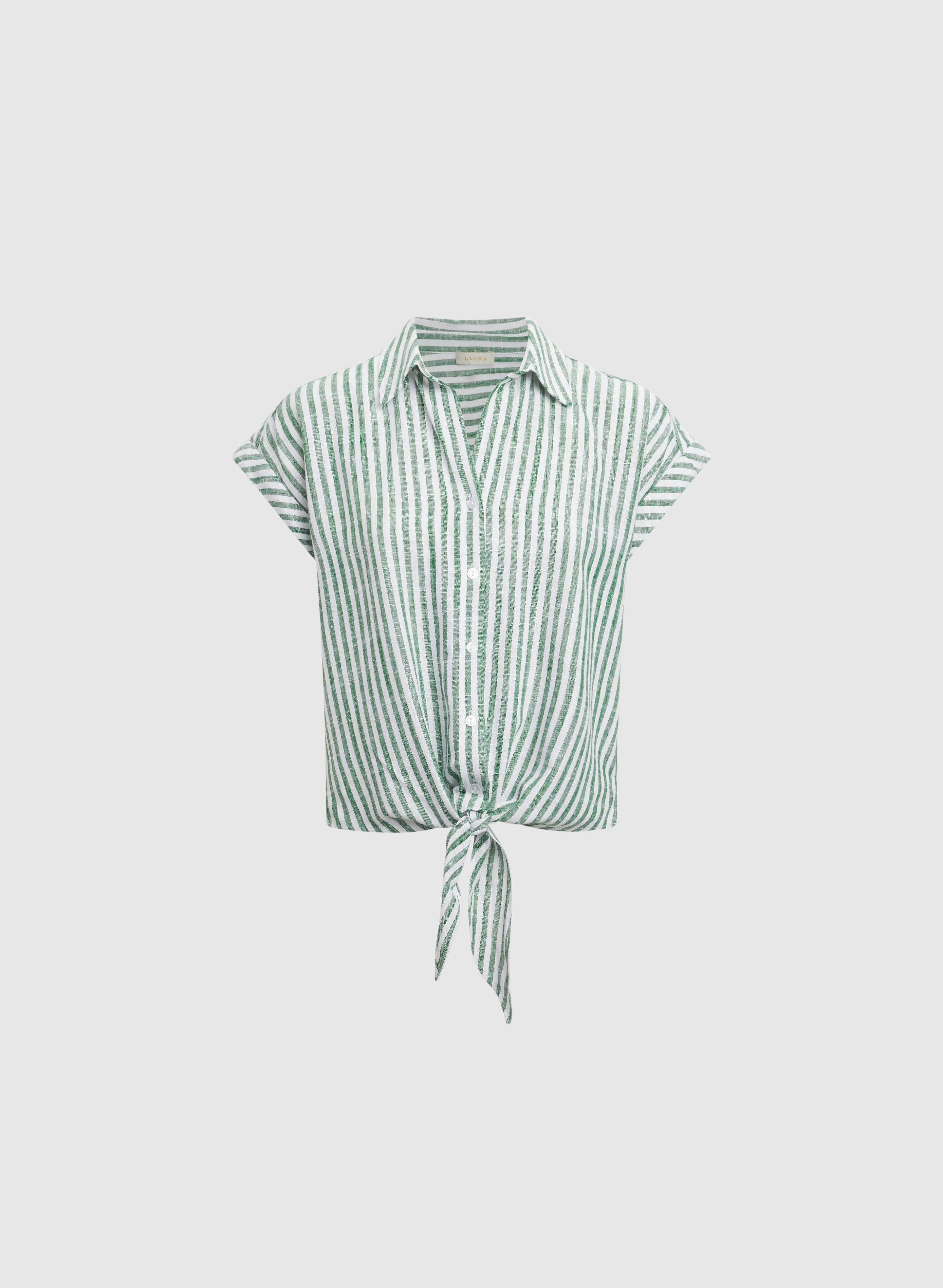 Stripe Front Tie Blouse - Image 6
