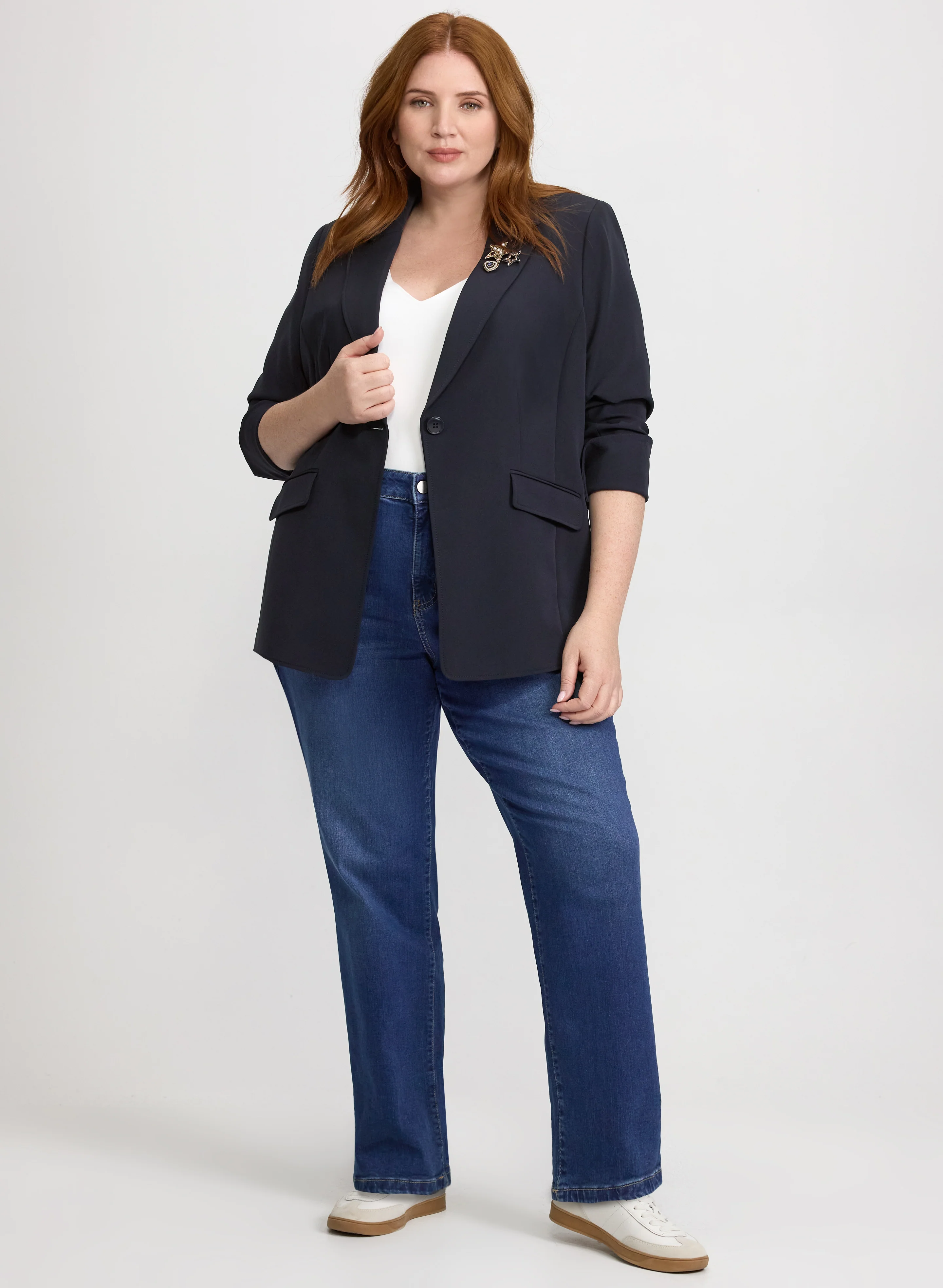 Suiting Jacket & Straight-Leg Jeans
