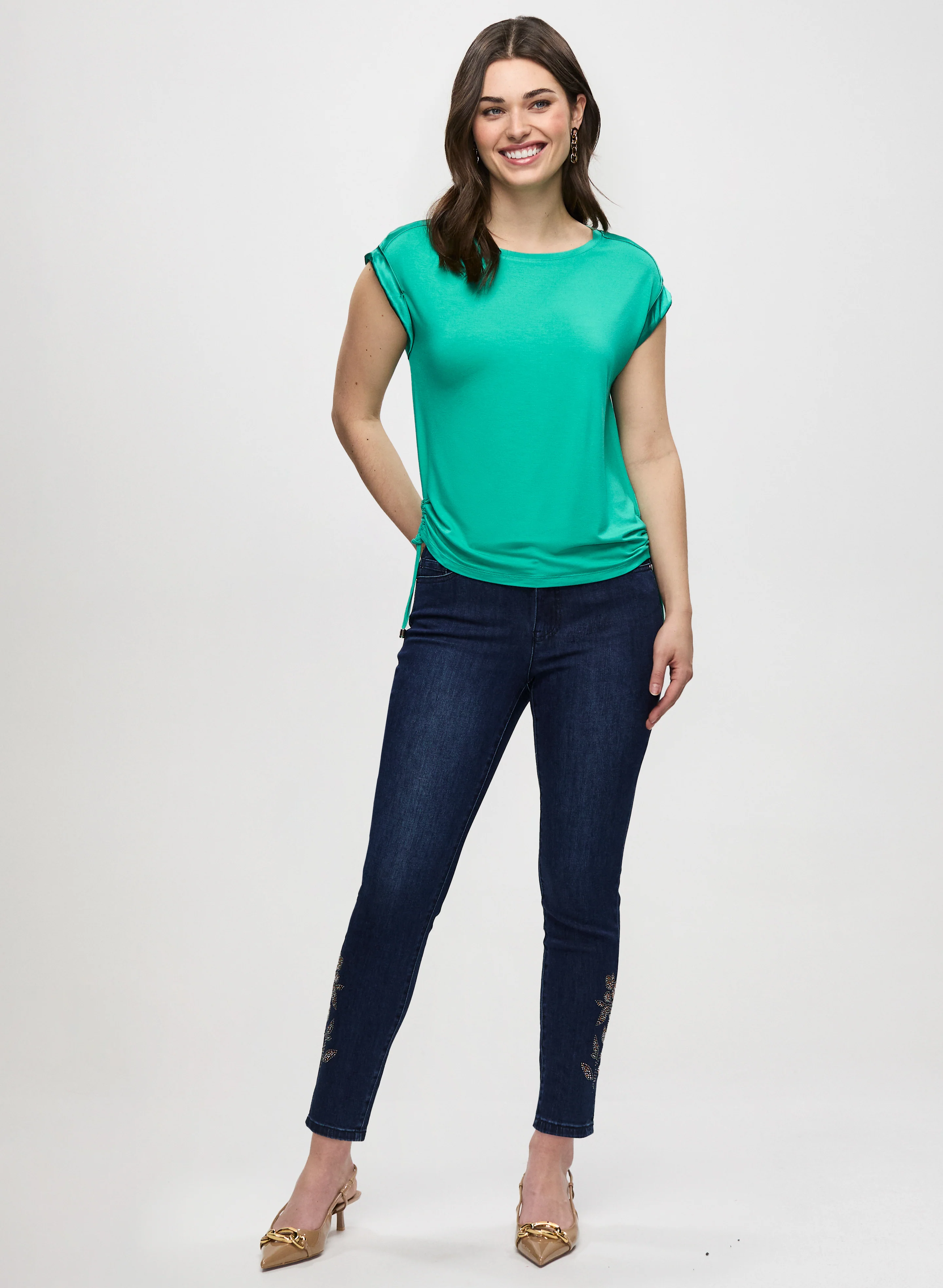 T-Shirt With Satin & Drawstring - Image 3
