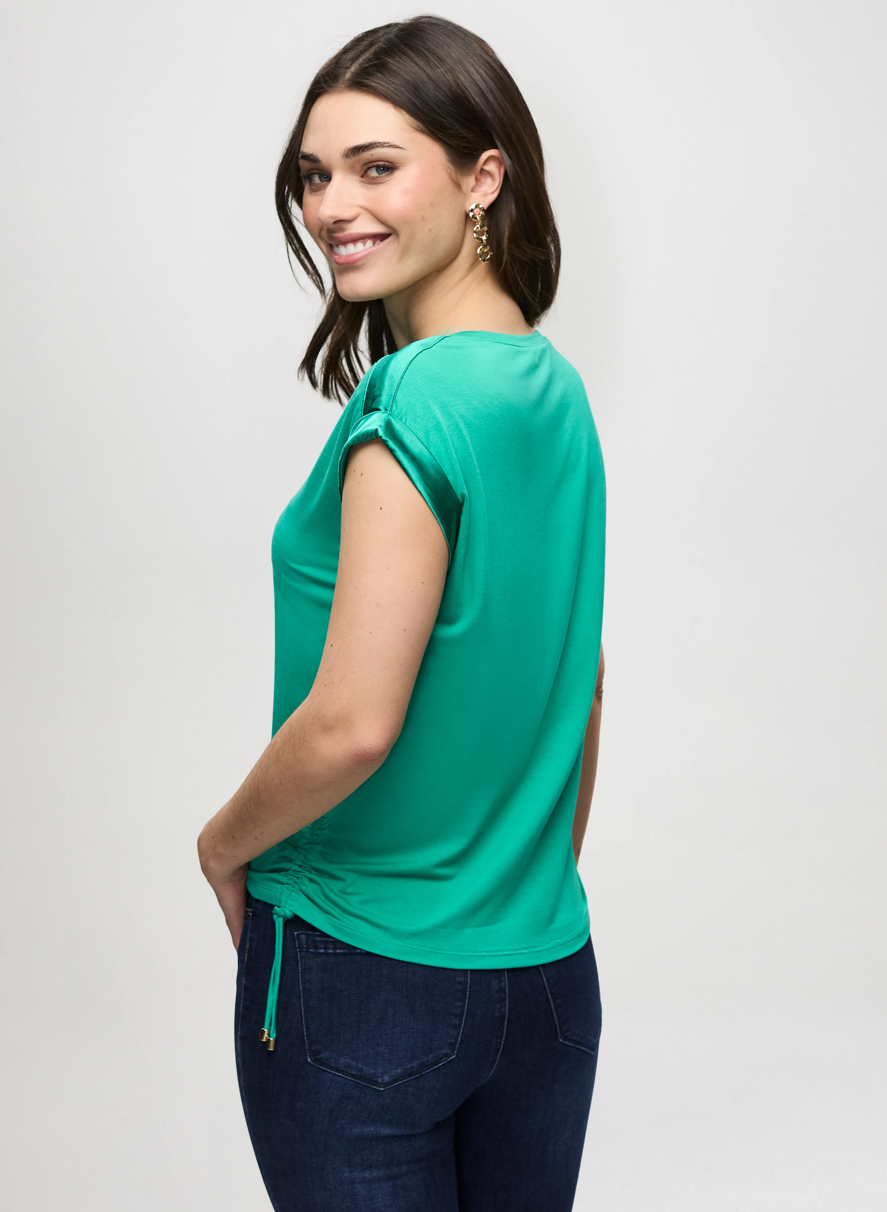 T-Shirt With Satin & Drawstring - Image 4
