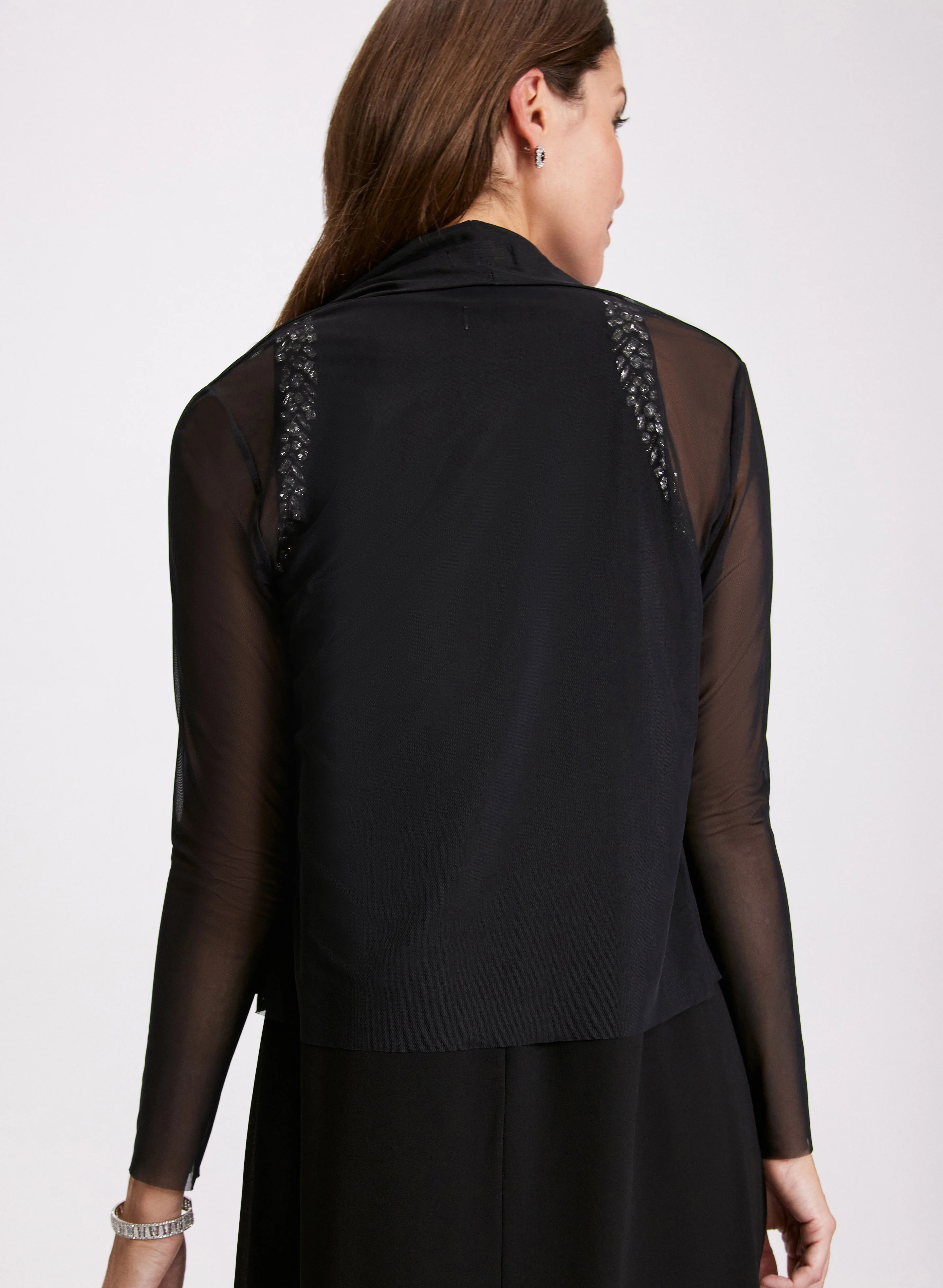 Tie Hem Mesh Cover-Up - Image 4