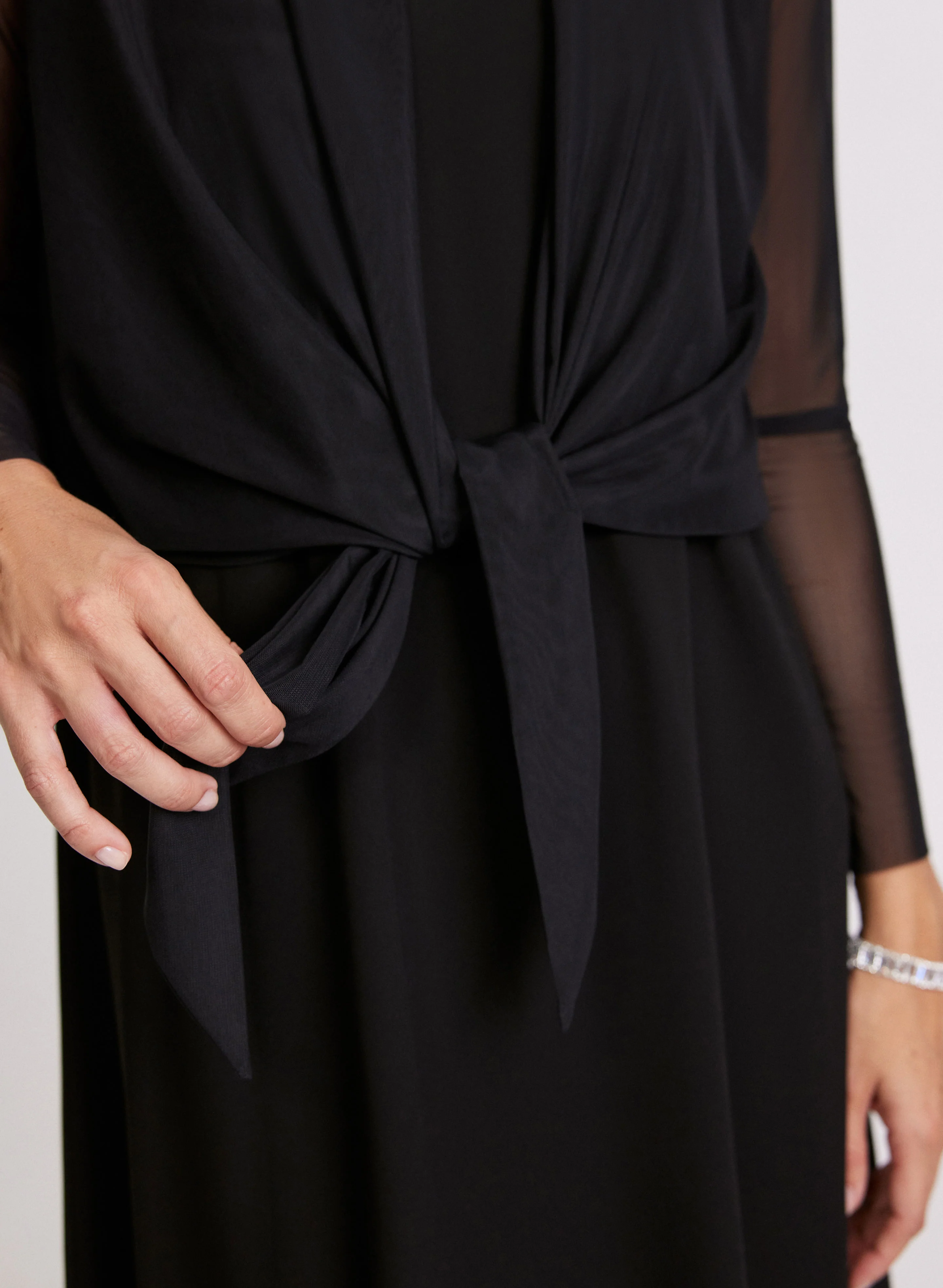 Tie Hem Mesh Cover-Up - Image 5