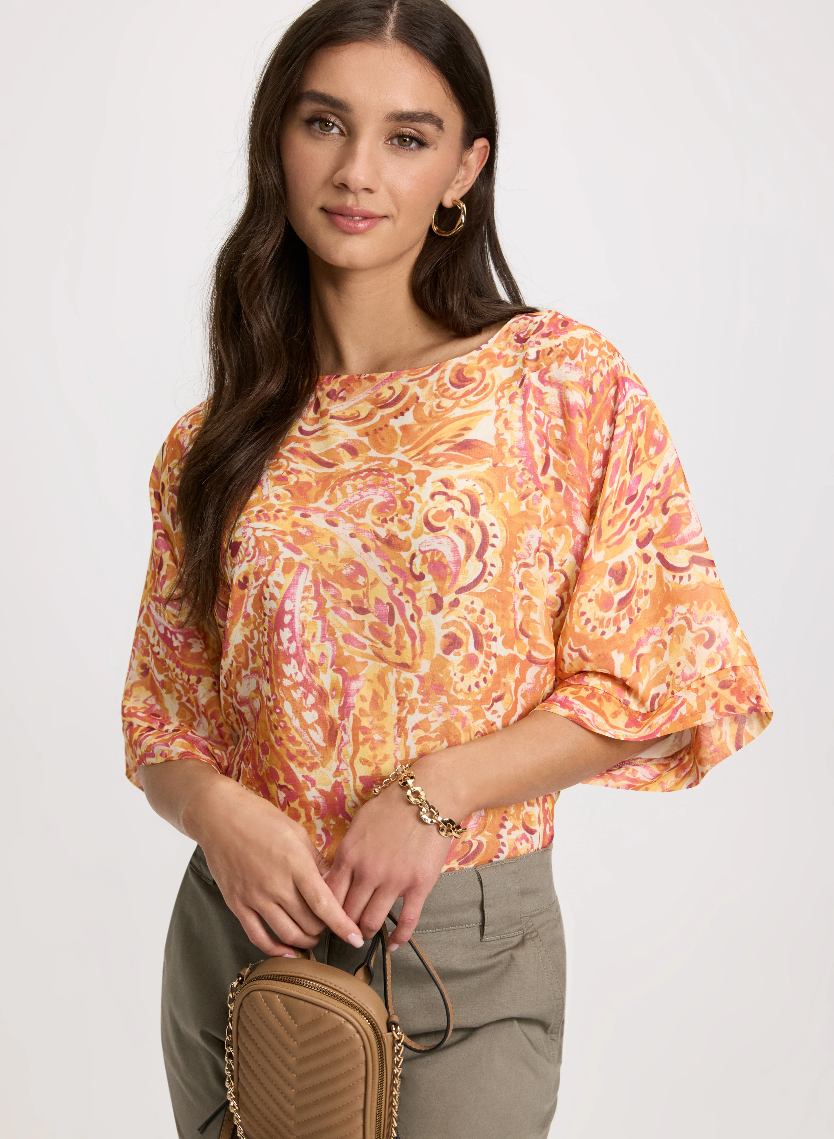 Tie-Waist Poncho-Style Blouse - Image 2