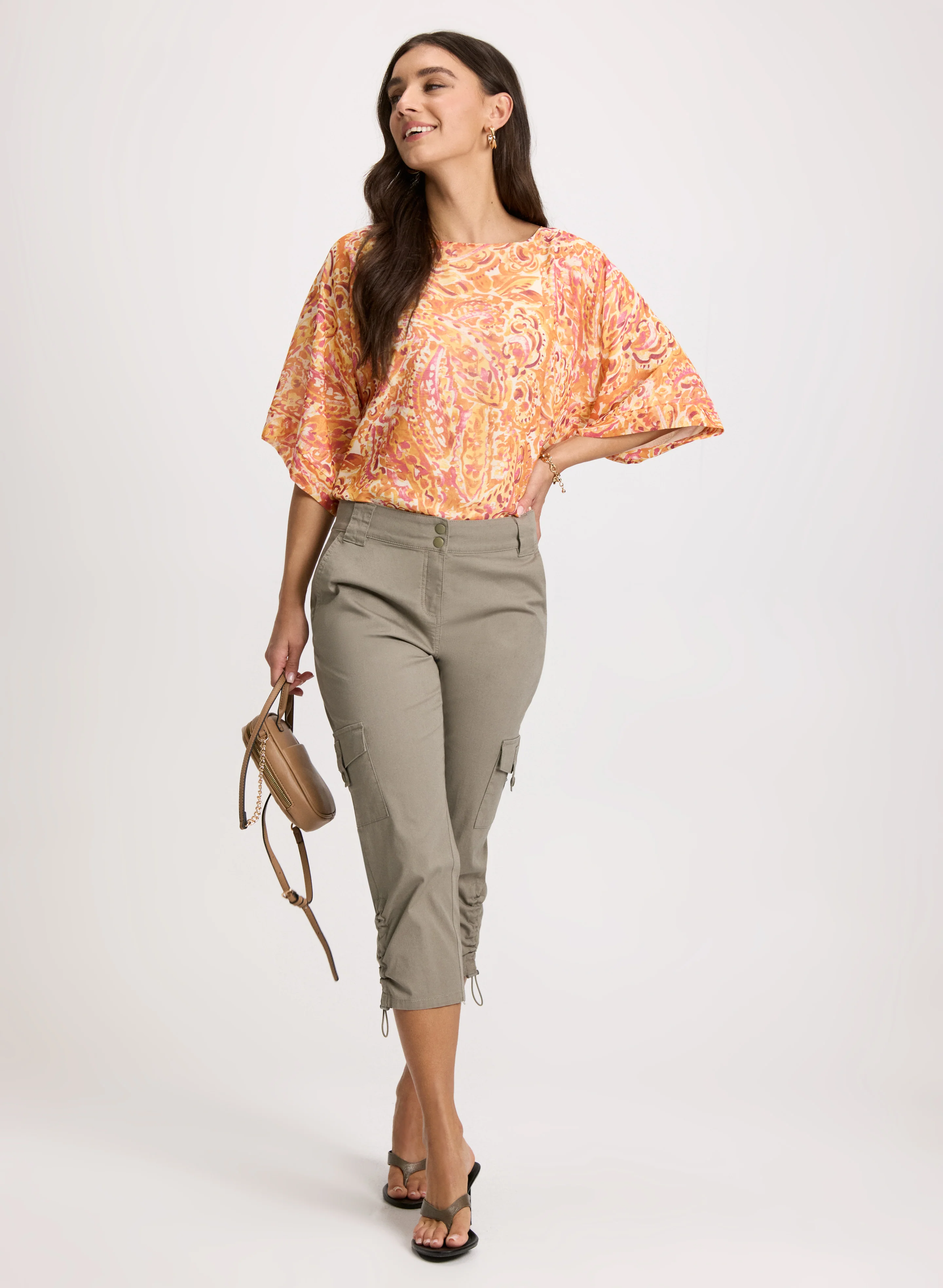 Tie-Waist Poncho-Style Blouse - Image 3