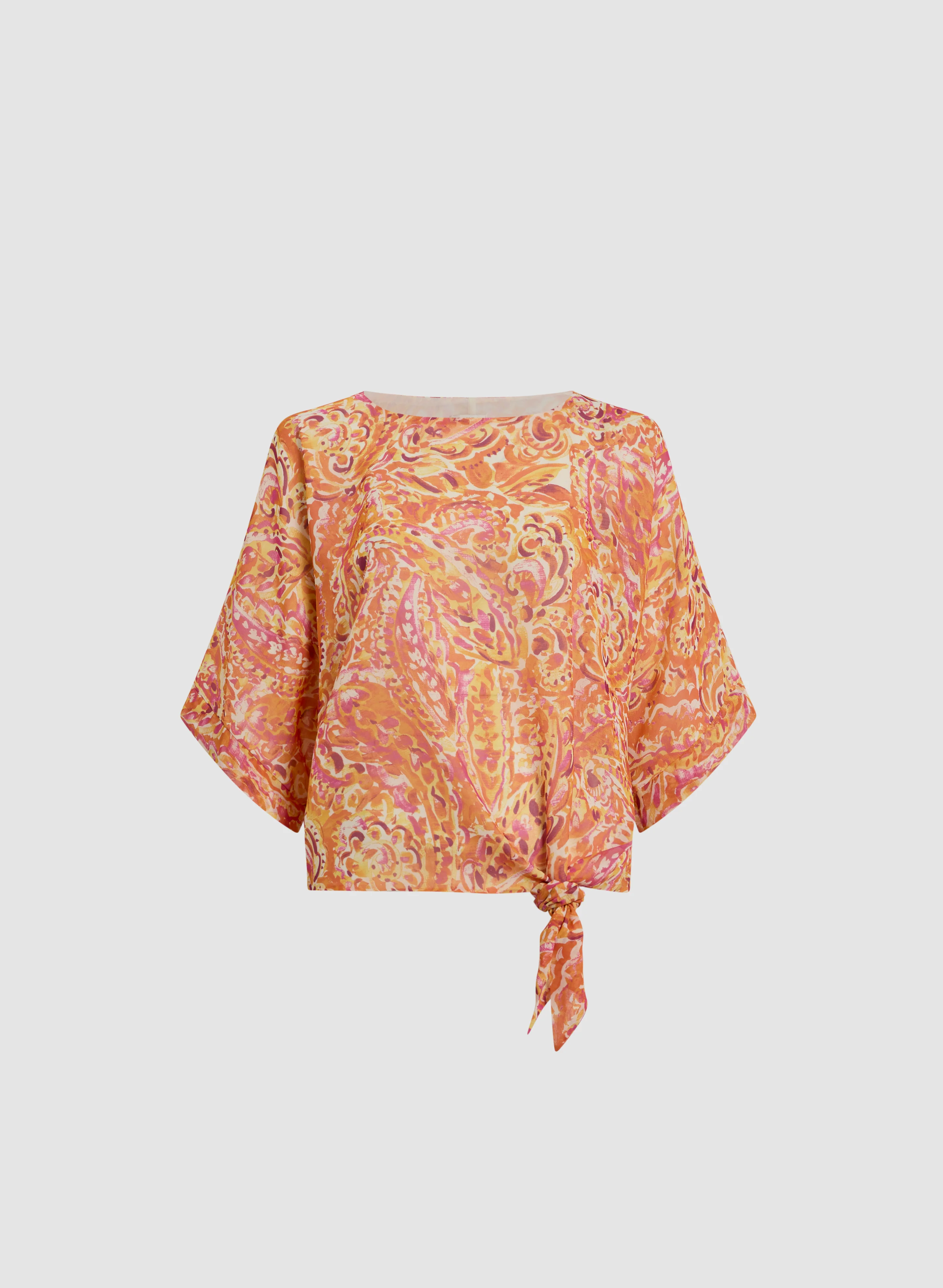 Tie-Waist Poncho-Style Blouse - Image 6