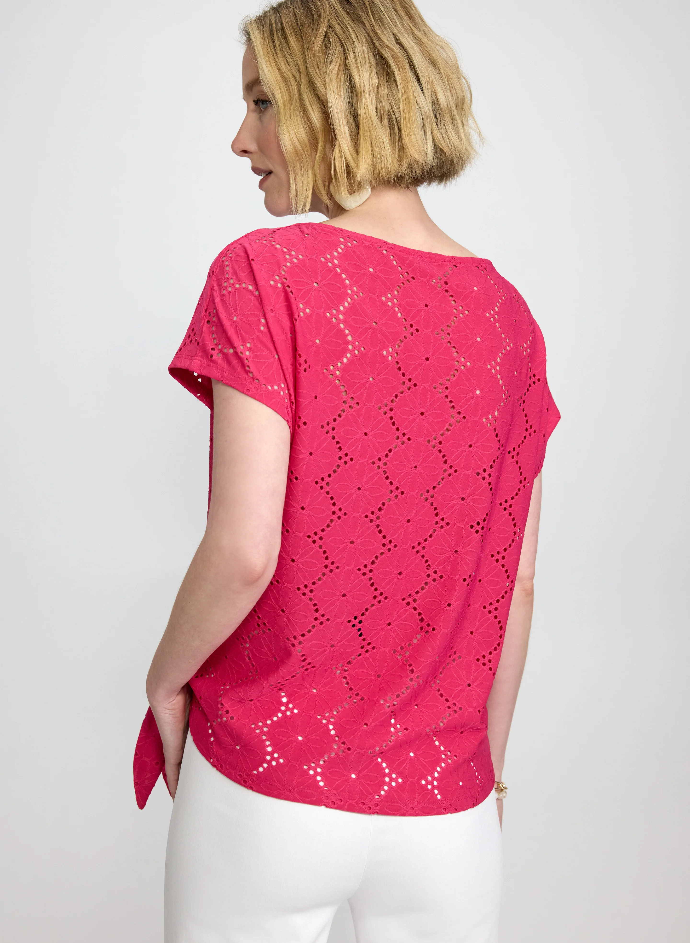 Tied-Hem Eyelet Top - Image 4