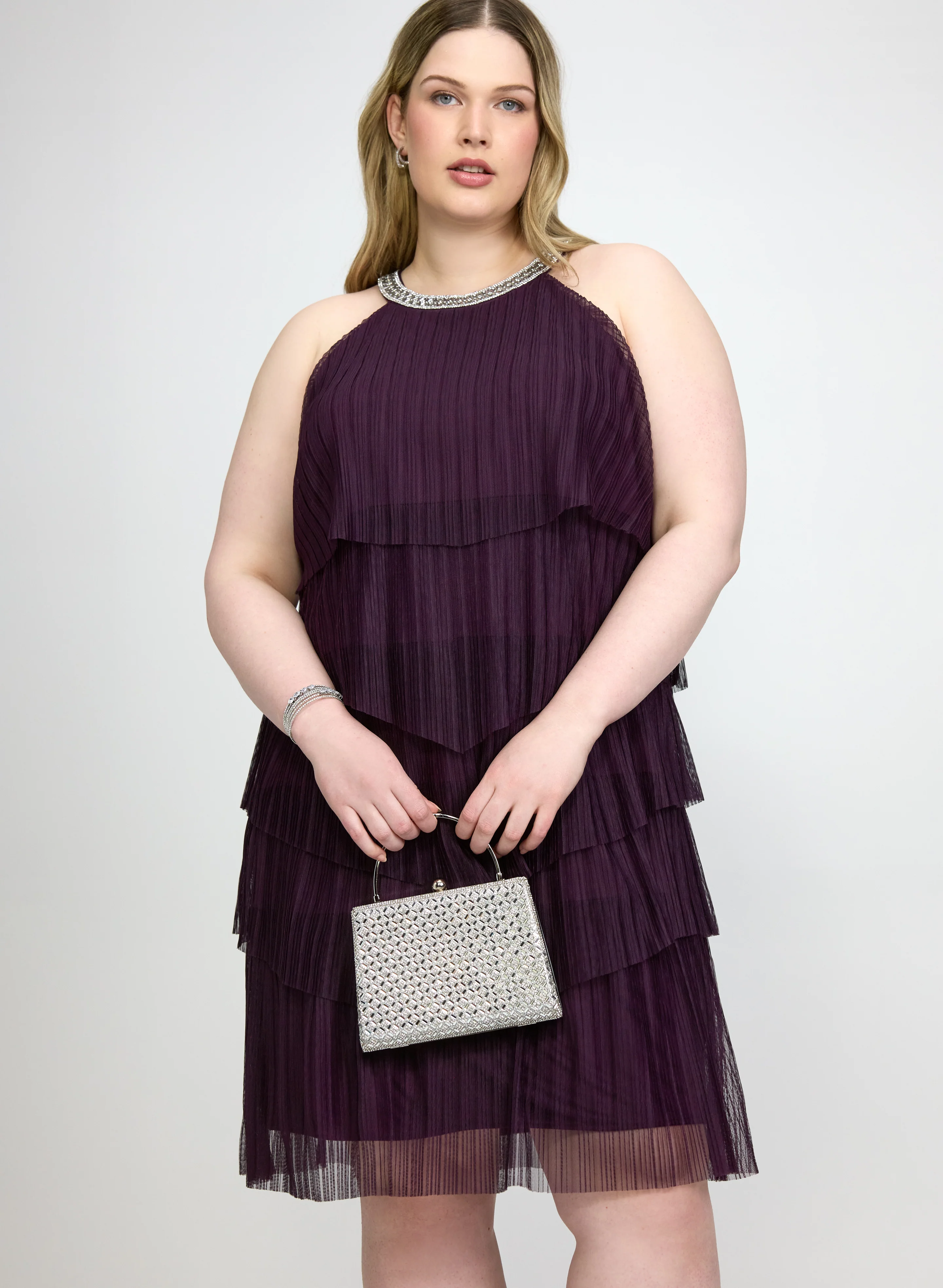 Tiered Mesh Dress - Image 5