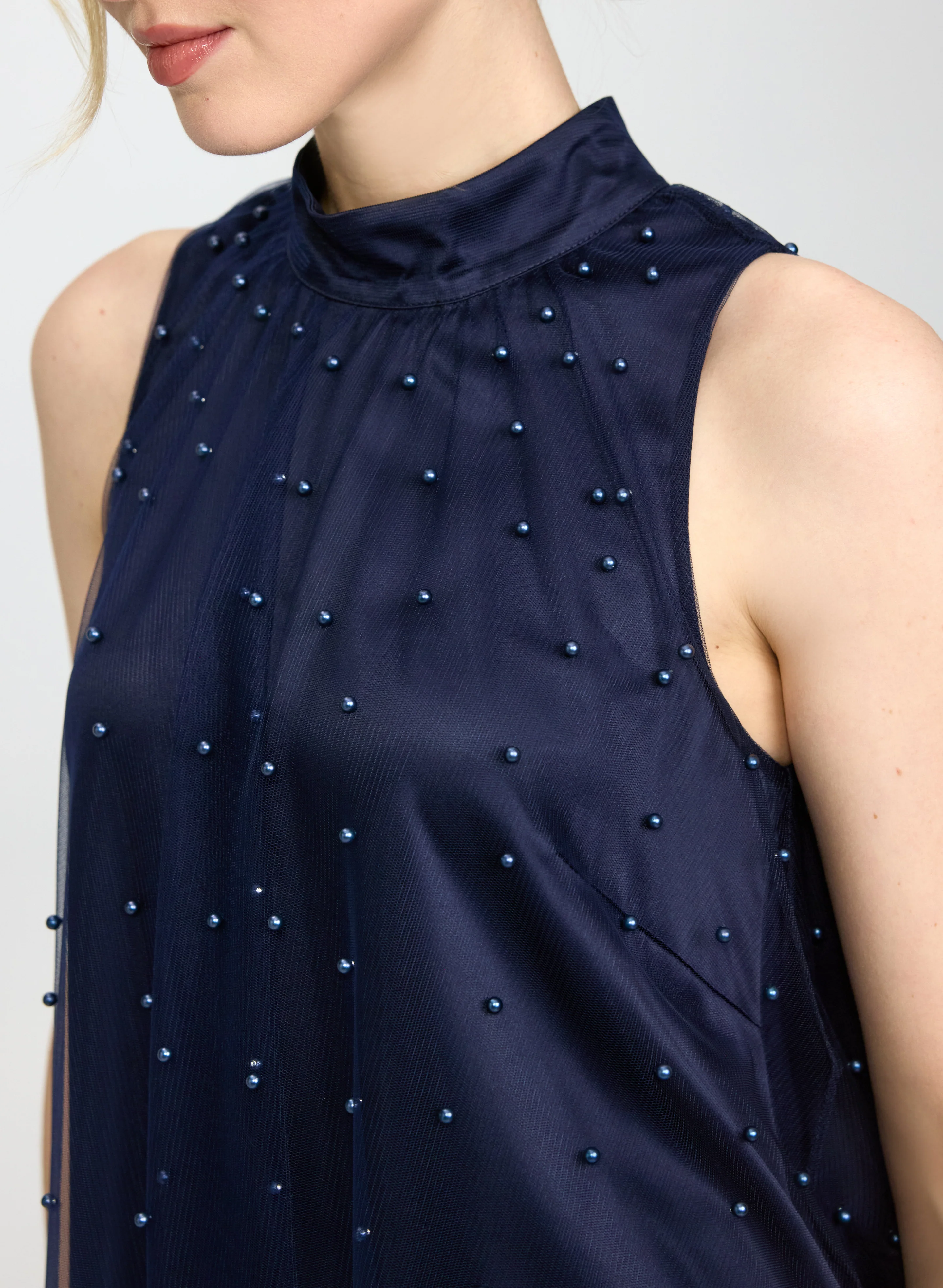 Tonal Pearl Embellished Dress - Image 8