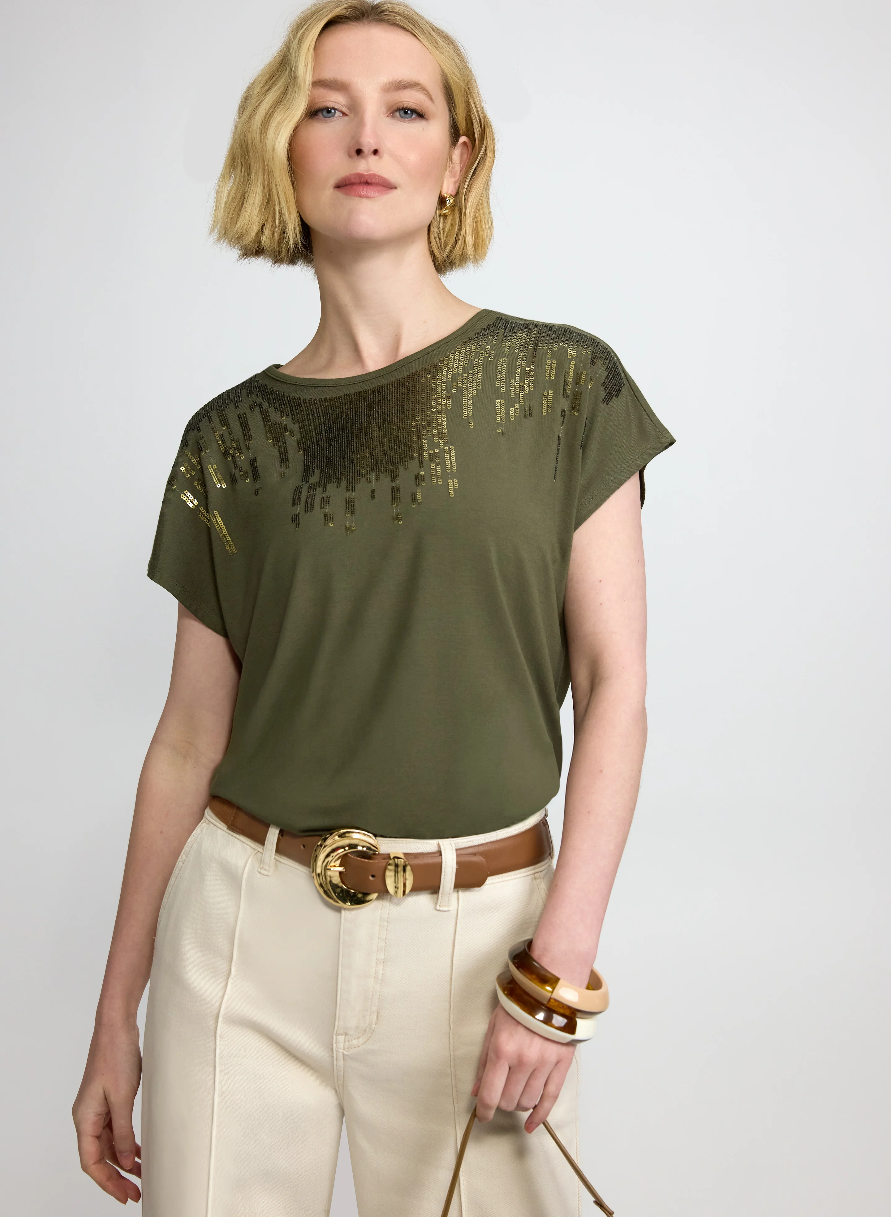 Tonal Sequined T-Shirt