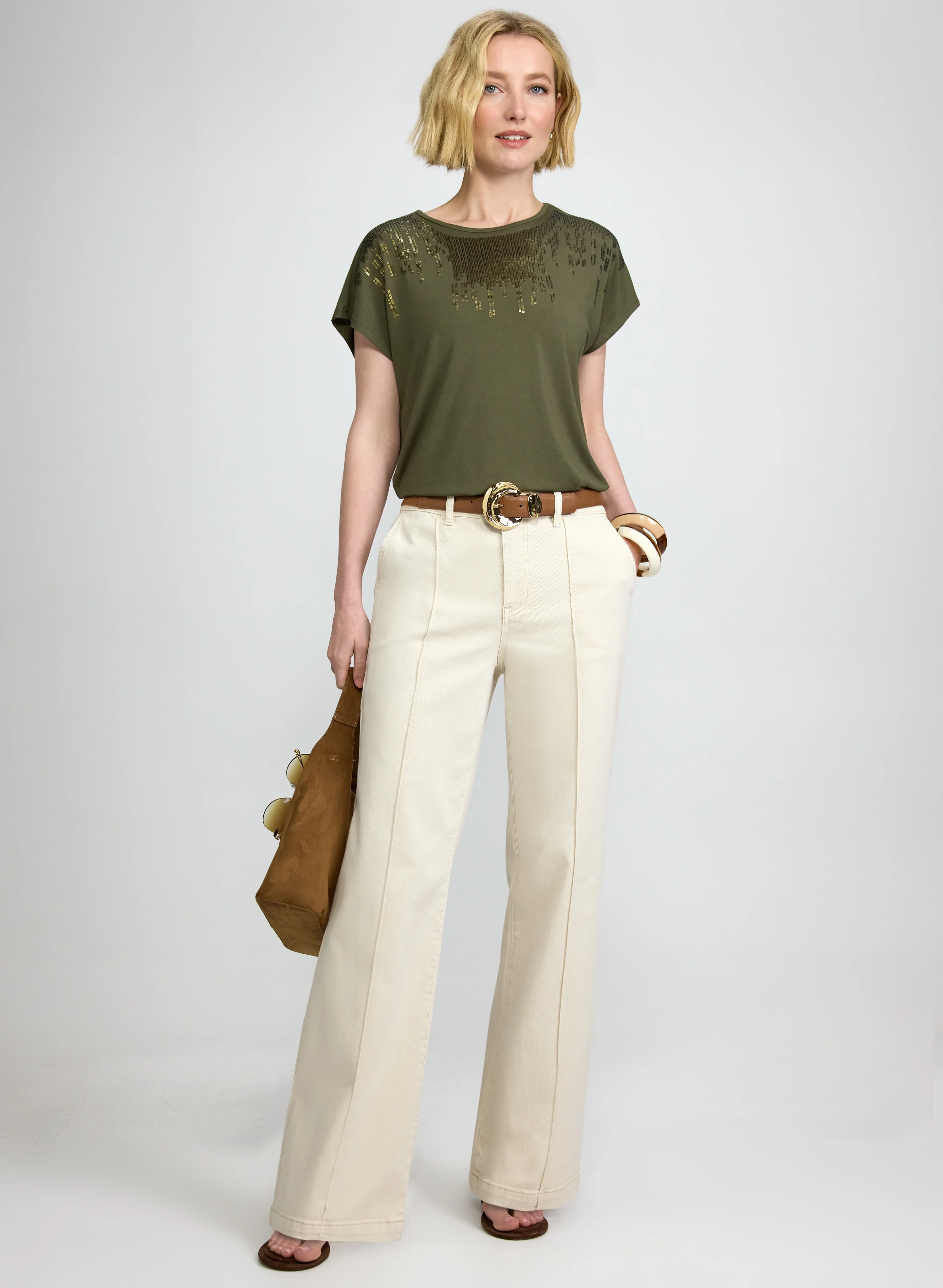 Tonal Sequined T-Shirt - Image 4