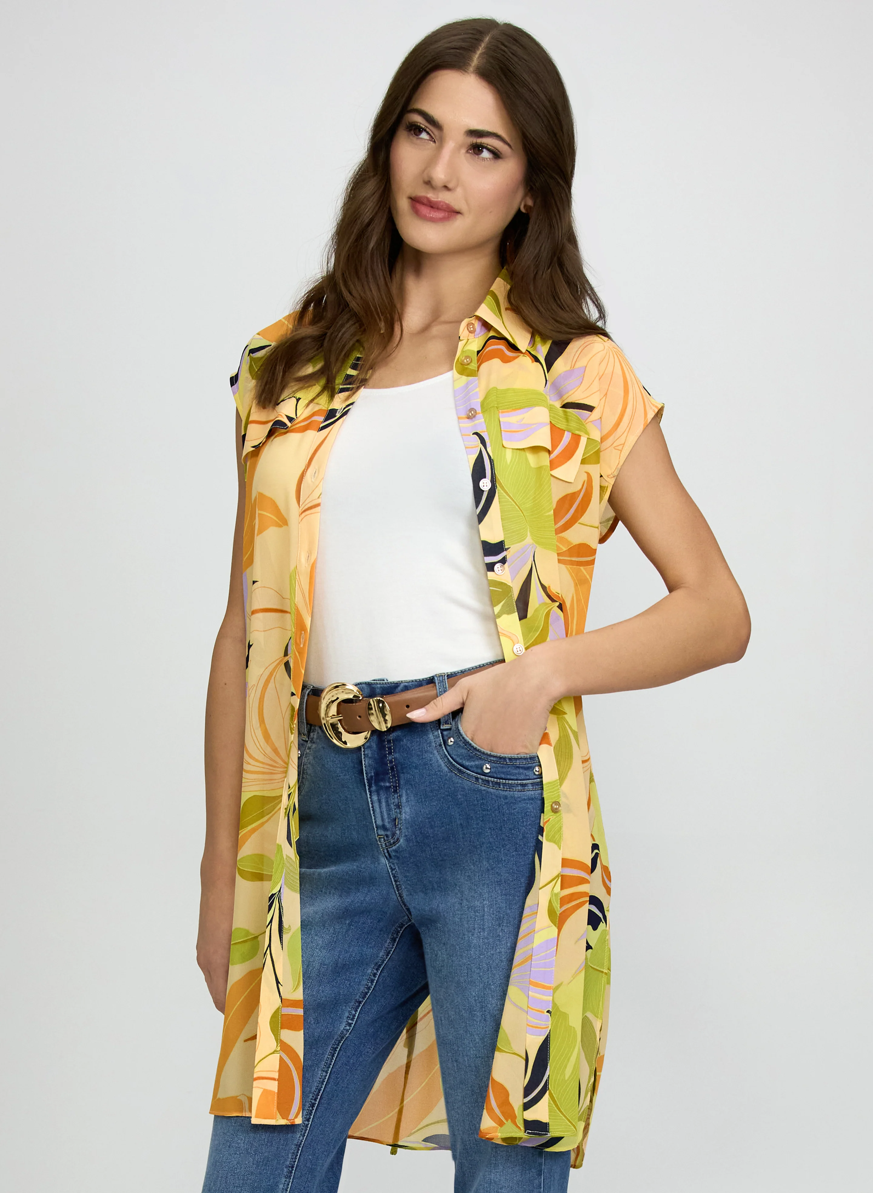 Tropical Chiffon Blouse
